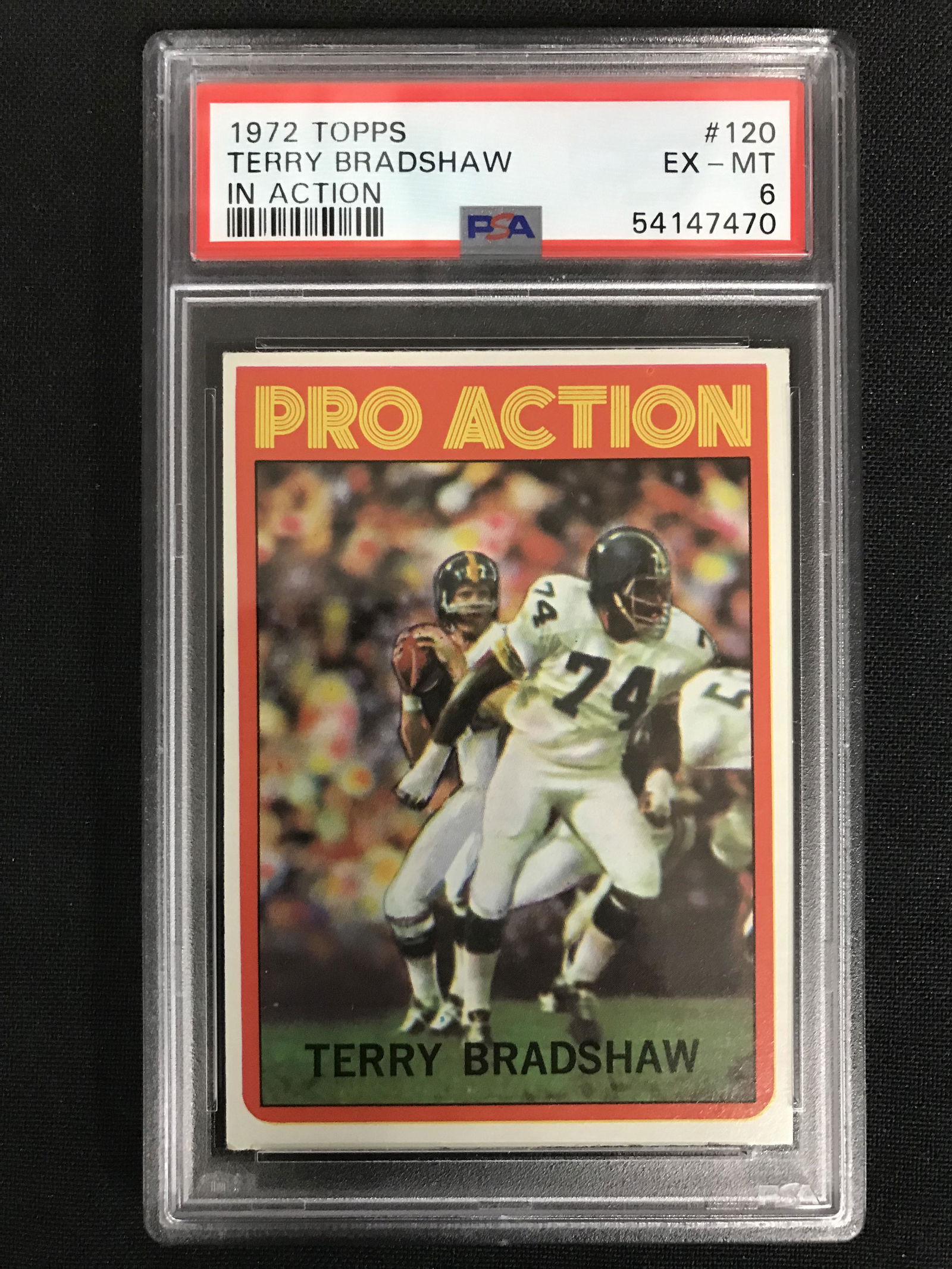 1972 TOPPS #120 TERRY BRADSHAW In Action (EX-MT 6) (1 of 1)