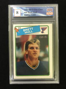 1988-89 OPC NO.66 BRETT HULL ROOKIE CARD (GCG 8): 1988-89 OPC NO.66 BRETT HULL ROOKIE CARD (GCG 8)