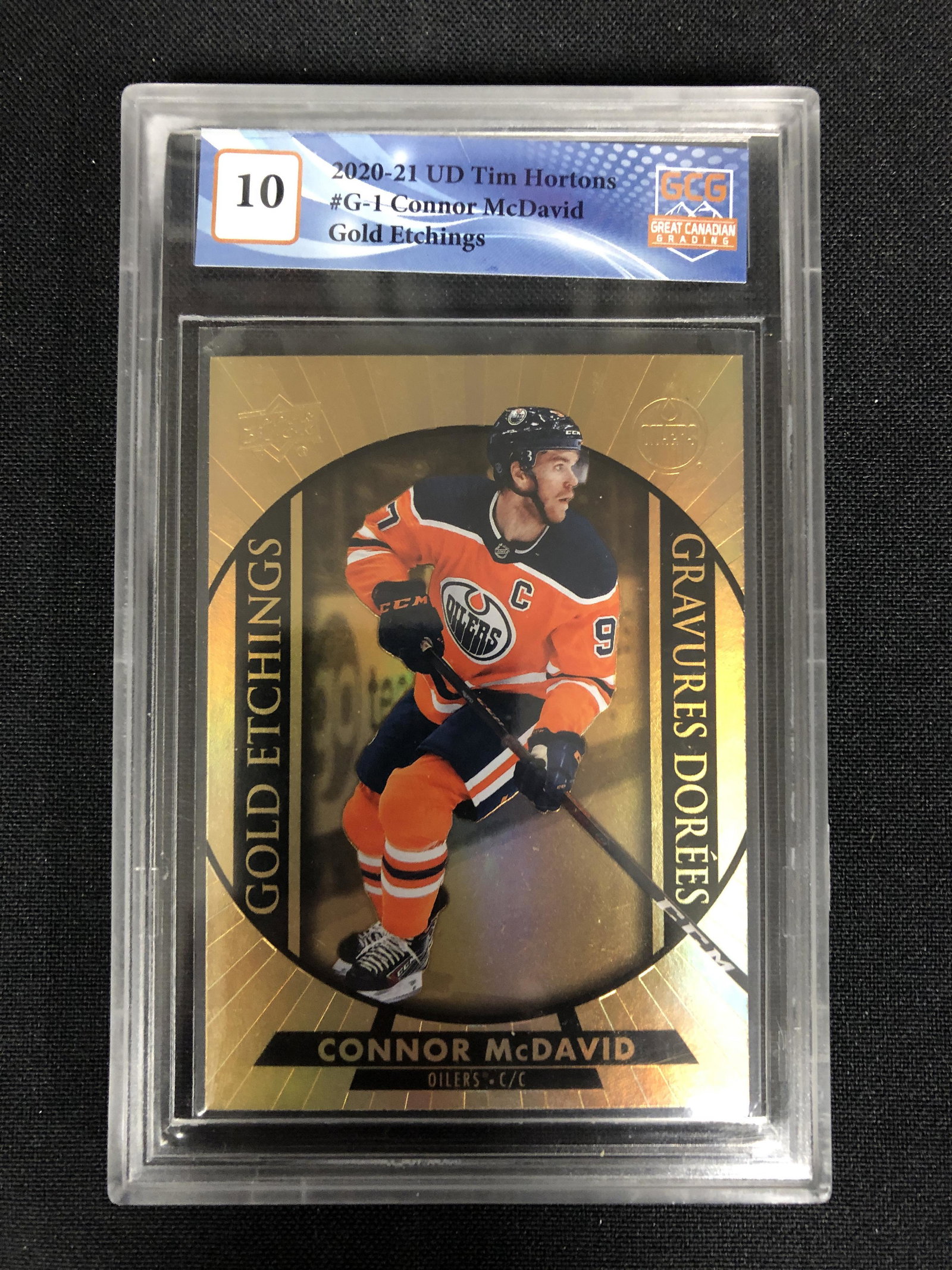 2020-21 UD TIM HORTONS #G-1 CONNOR McDAVID Gold (1 of 1)