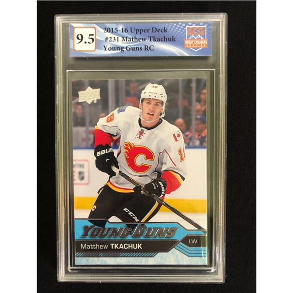 2015-16 UPPER DECK #231 MATTHEW TKACHUK YOUNG GUNS RC (1 of 1)