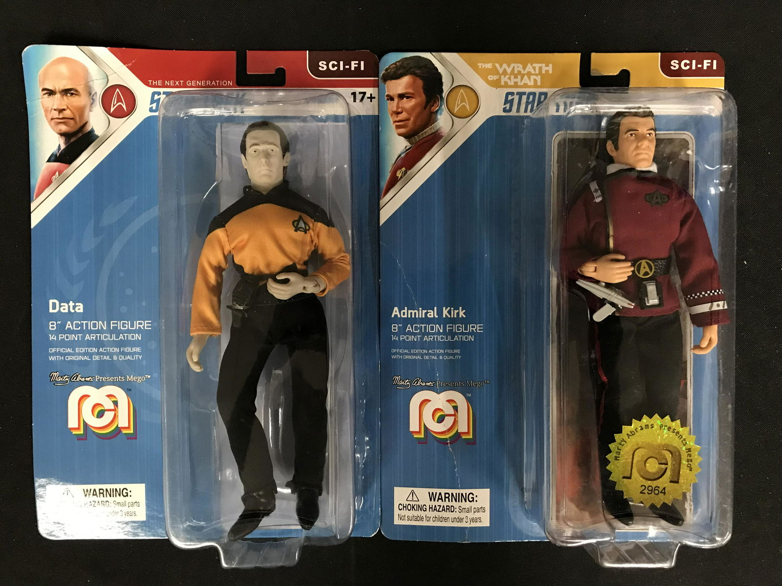 STAR TREK 8" FIGURES LOT -DATA/ ADMIRAL KIRK- (14" (1 of 1)