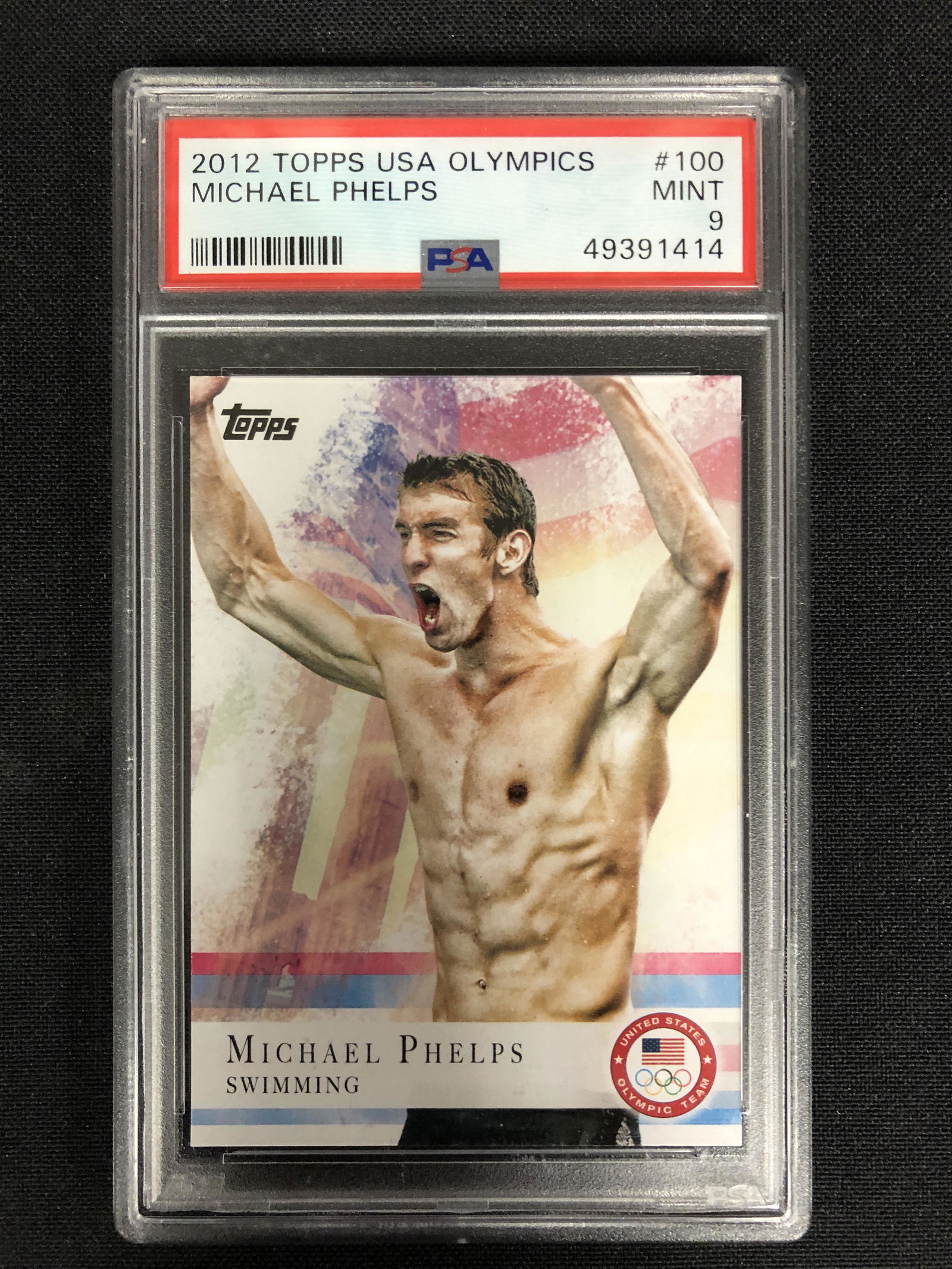 2012 TOPPS USA OLYMPICS #100 MICHAEL PHELPS (PSA MINT (1 of 2)