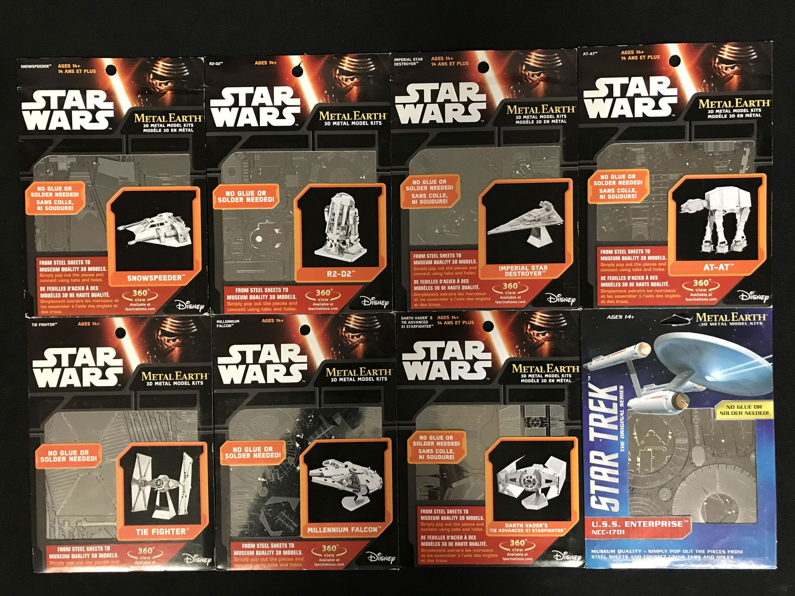STAR WARS METAL EARTH 3D METAL MODEL KITS LOT (1 of 1)