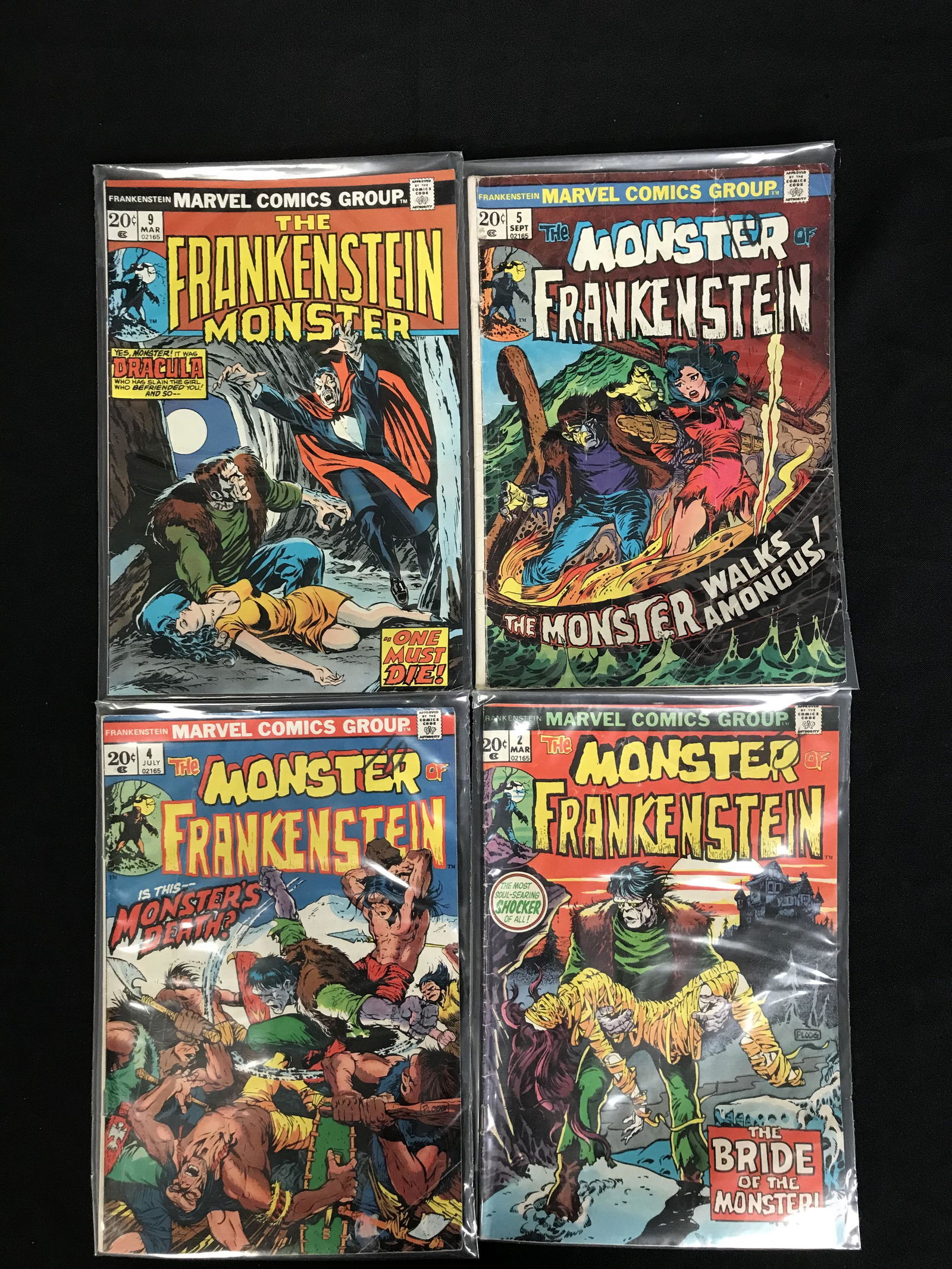 THE MONSTER FRANKENSTEIN COMIC BOOK LOT (MARVEL COMICS) (1 of 1)