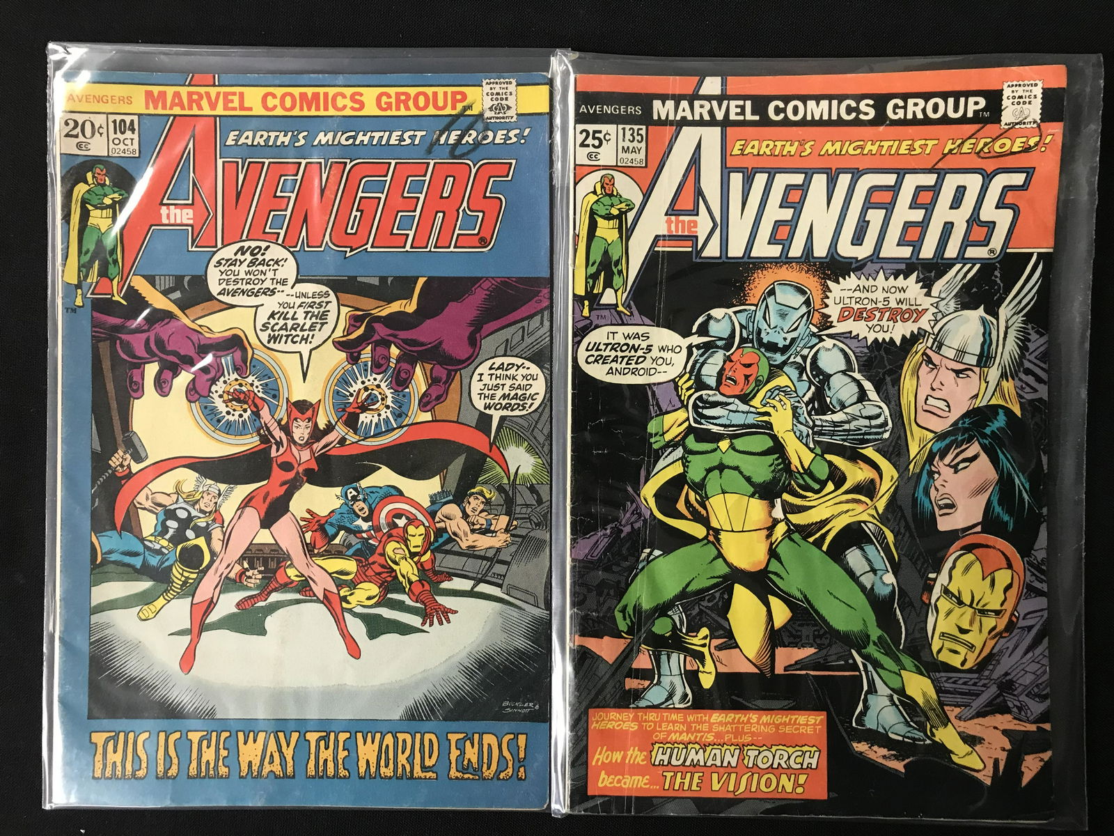 THE AVENGERS #104/ #135 (MARVEL COMICS) (1 of 1)