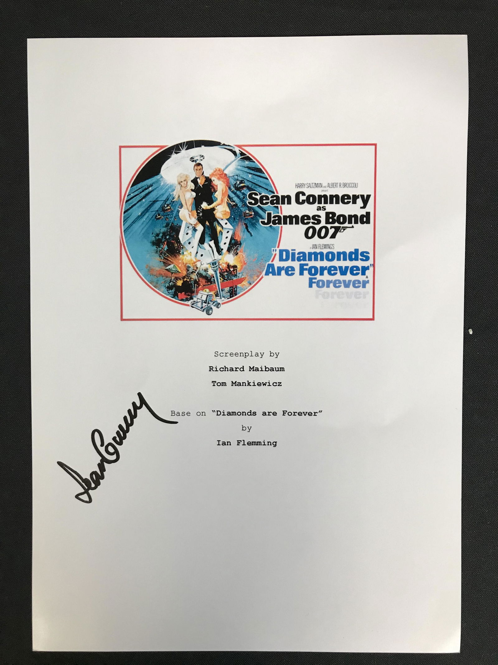 SEAN CONNERY SIGNED JAMES BOND SCRIPT COVER (RA COA) (1 of 3)