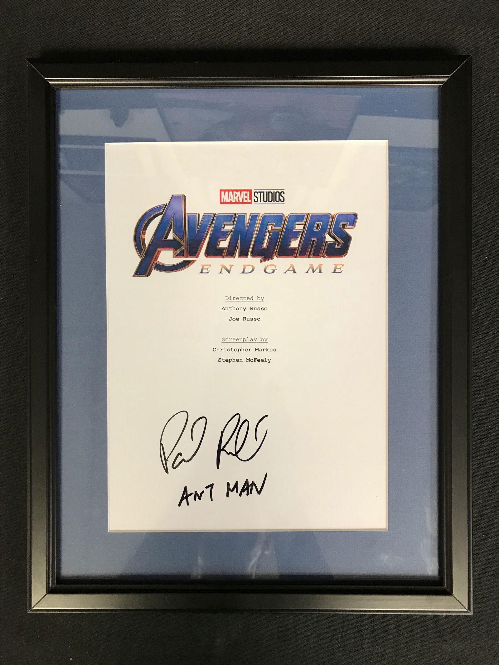 PAUL RUDD SIGNED ANT-MAN SCRIPT COVER CUSTOM FRAMED 8 X (1 of 2)