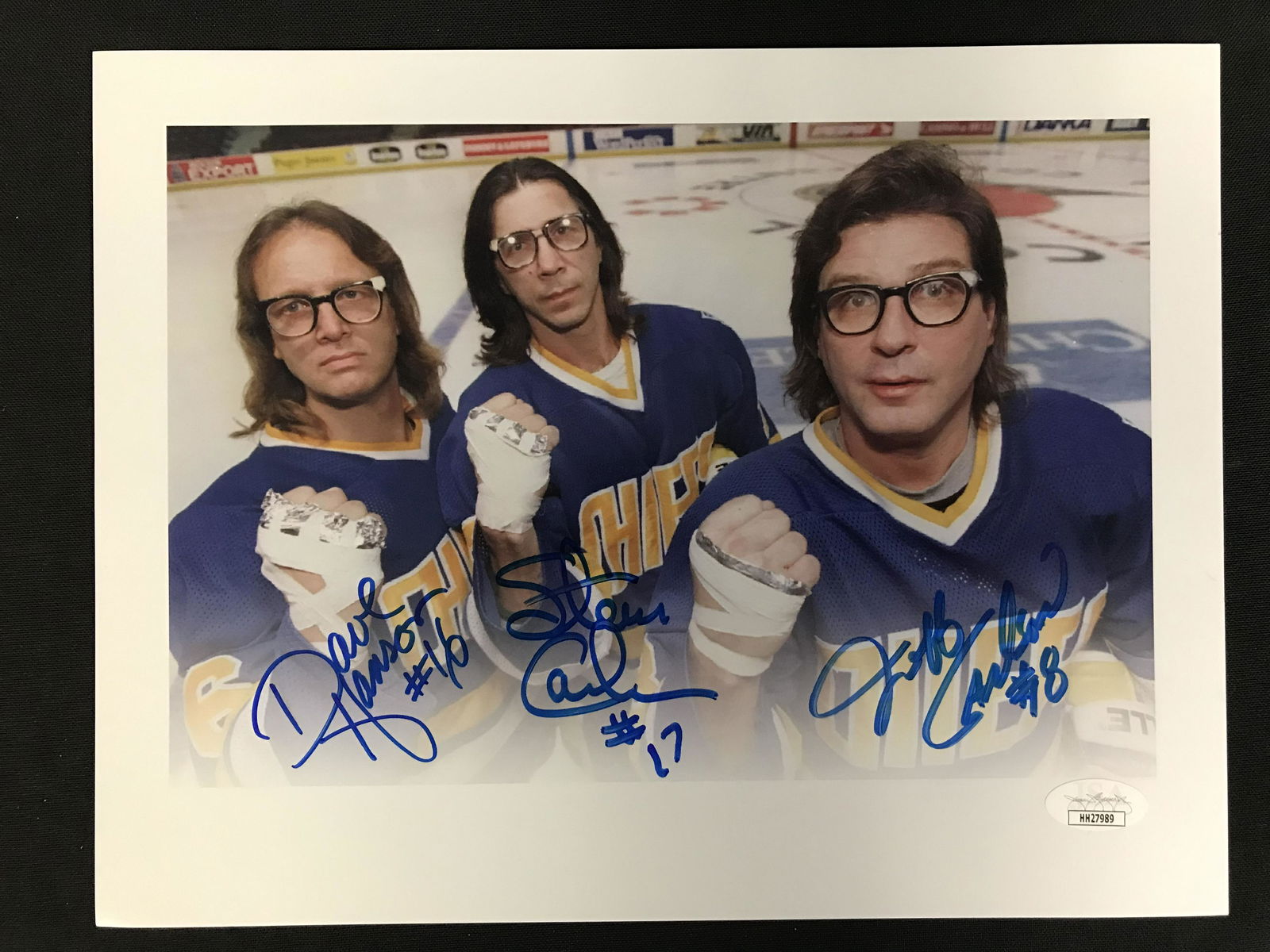 SLAPSHOT THE HANSON BROTHERS TRIPLE SIGNED 8 X 10 (RA C (1 of 2)
