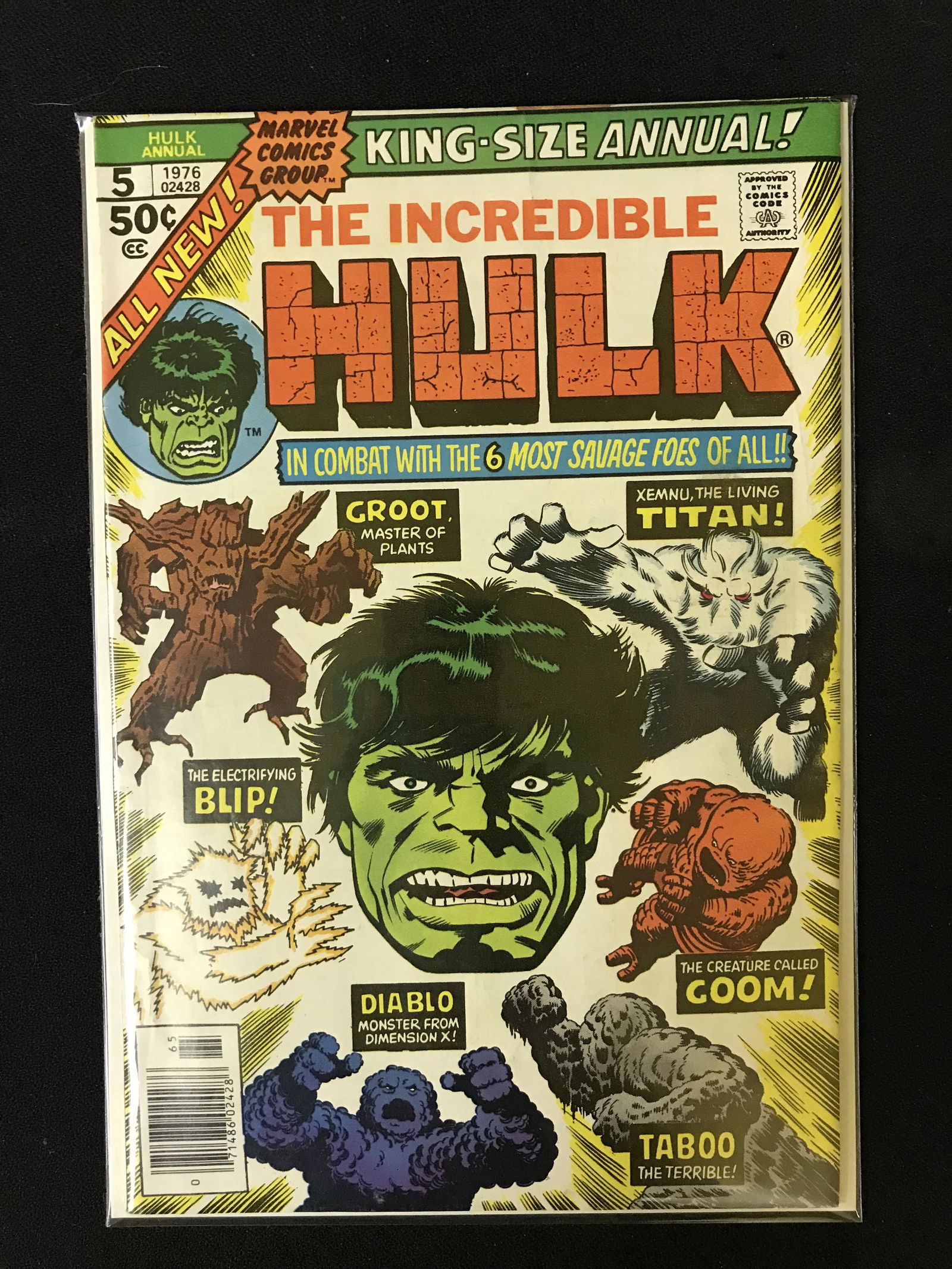 THE INCREDIBLE HULK NO.5 (MARVEL COMICS) King-Size (1 of 1)