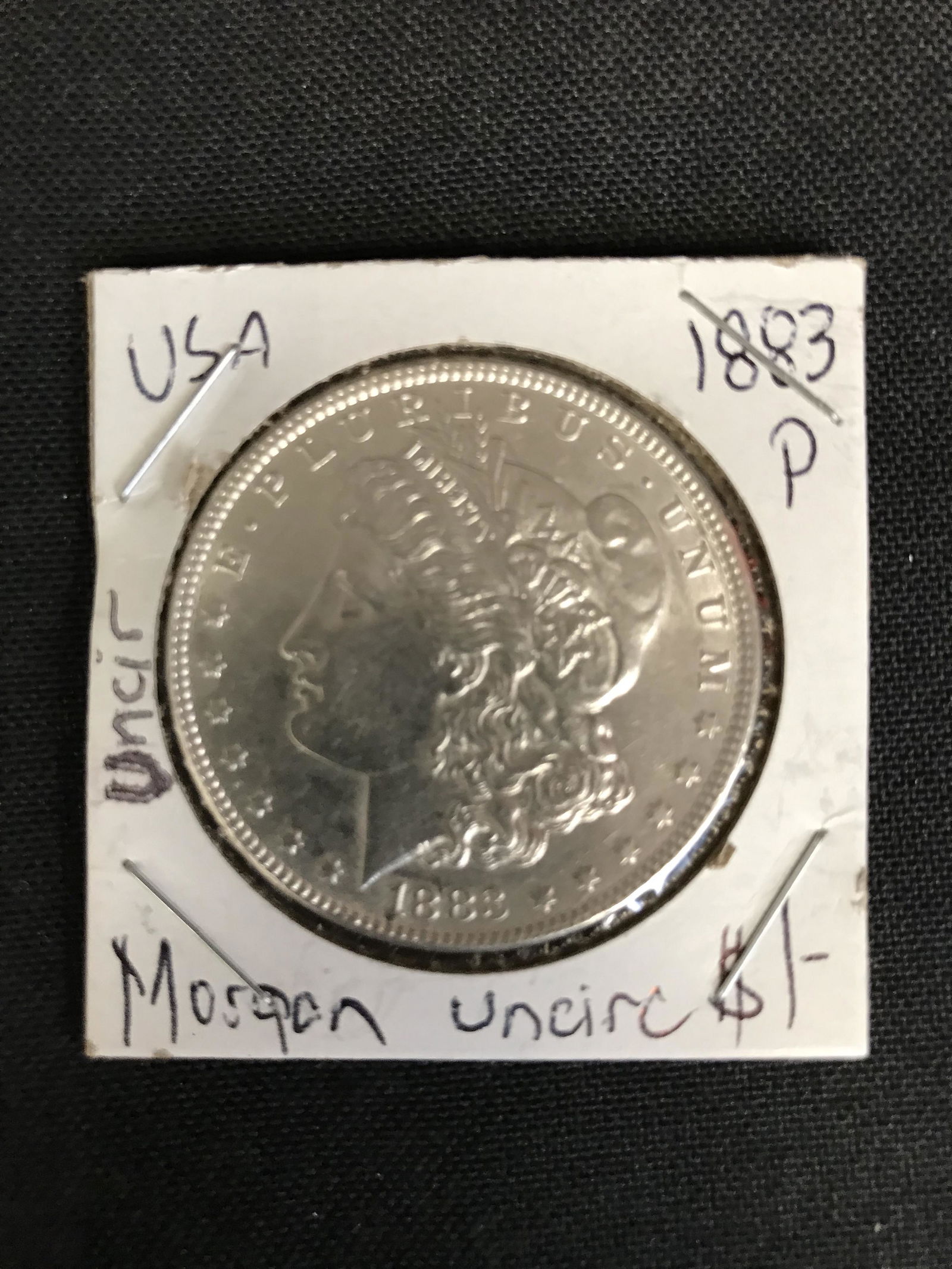 1883 USA MORGAN SILVER DOLLAR (PHILADELPHIA MINTED) Uncirculated (1 of 1)