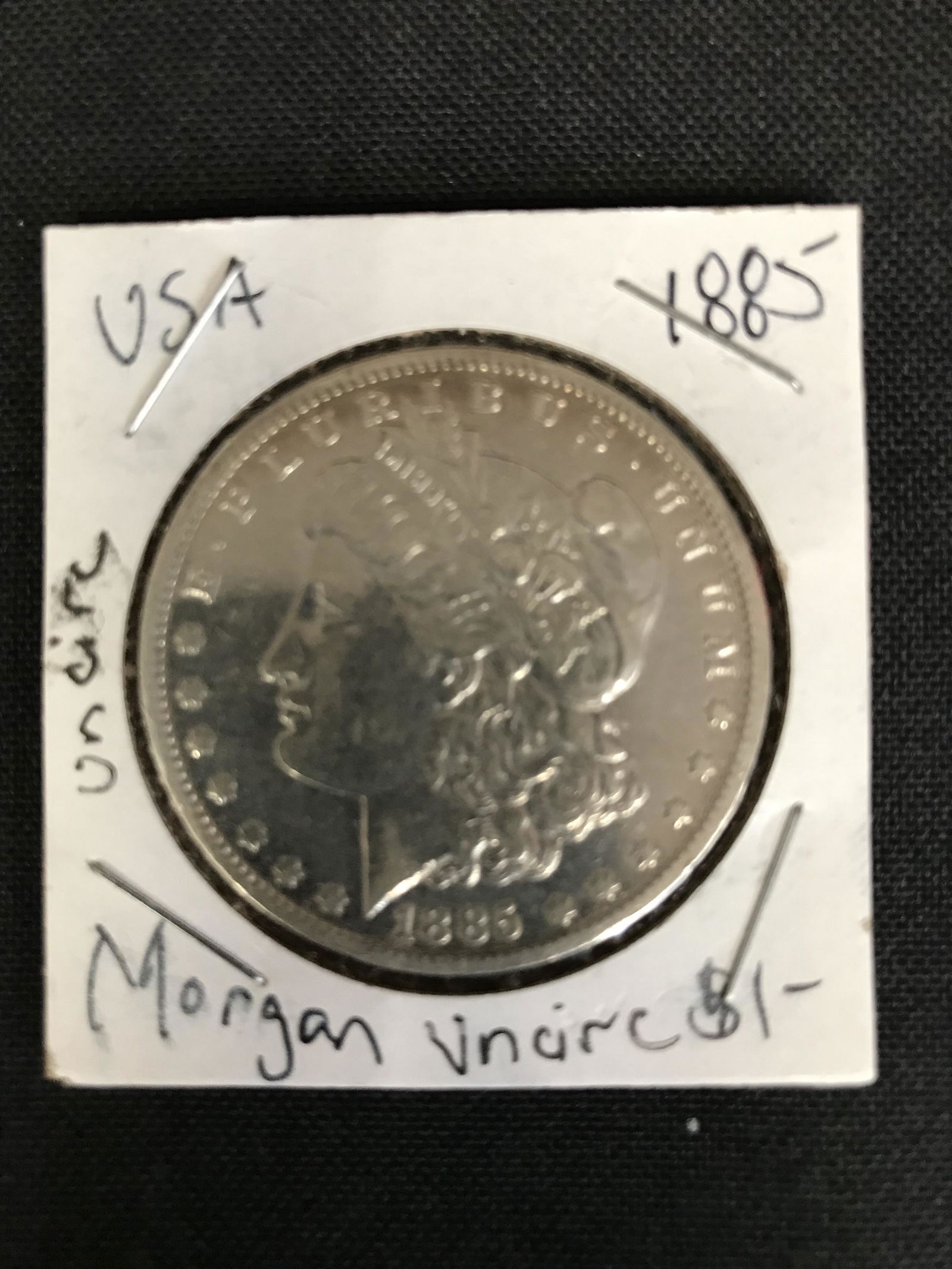 1885 USA MORGAN SILVER DOLLAR (UNCIRCULATED) (1 of 1)