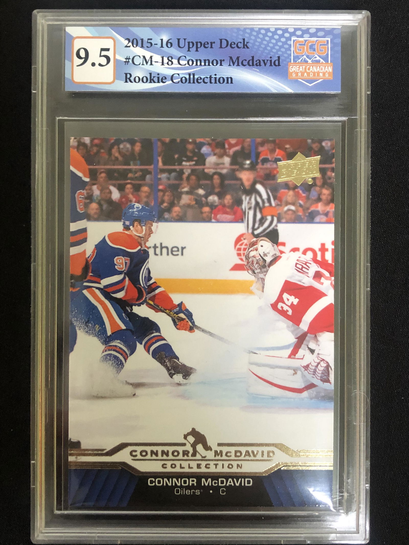 2015-16 UPPER DECK NO.CM-18 CONNOR MCDAVID ROOKIE COLLECTION (GCG 9.5) (1 of 1)
