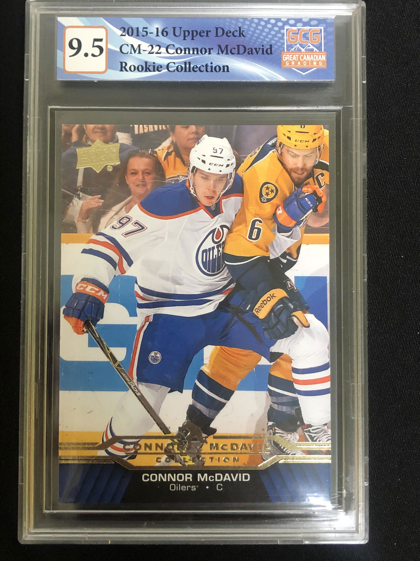 2015-16 UPPER DECK NO.CM-22 CONNOR MCDAVID ROOKIE COLLECTION (GCG 9.5) (1 of 1)