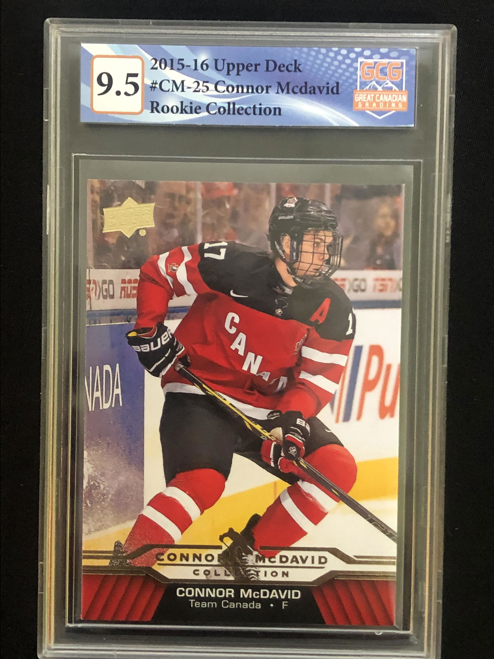 2015-16 UPPER DECK NO.CM-25 CONNOR MCDAVID ROOKIE COLLECTION (GCG 9.5) (1 of 1)