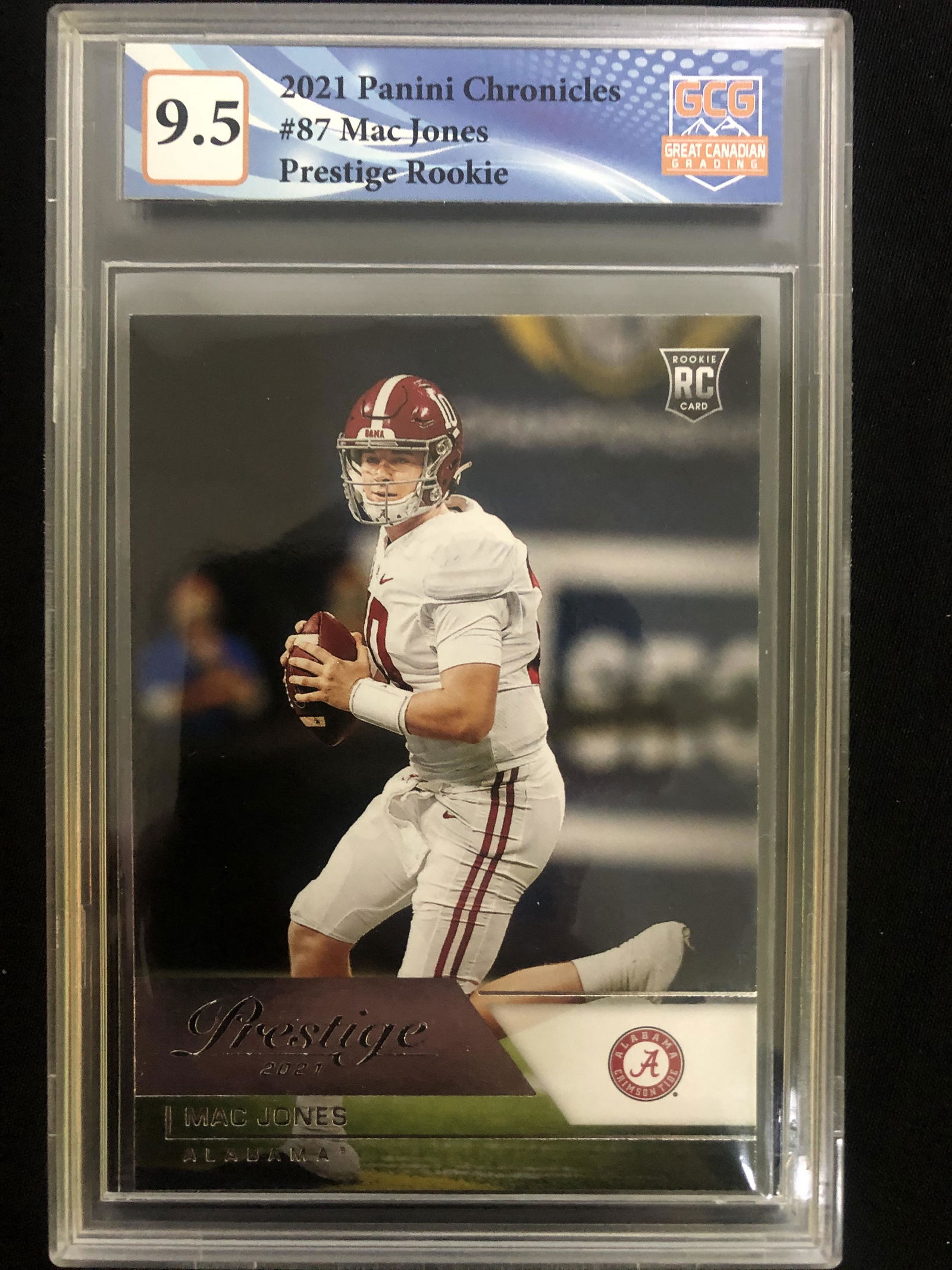 2021 PANINI CHRONICLES NO.87 MAC JONES PRESTIGE ROOKIE (GCG 9.5) (1 of 1)