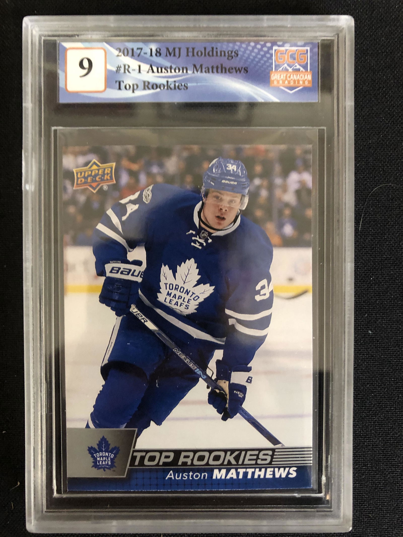 2017-18 MJ HOLDINGS NO.R-1 AUSTON MATTHEWS TOP ROOKIES (GCG 9) (1 of 2)