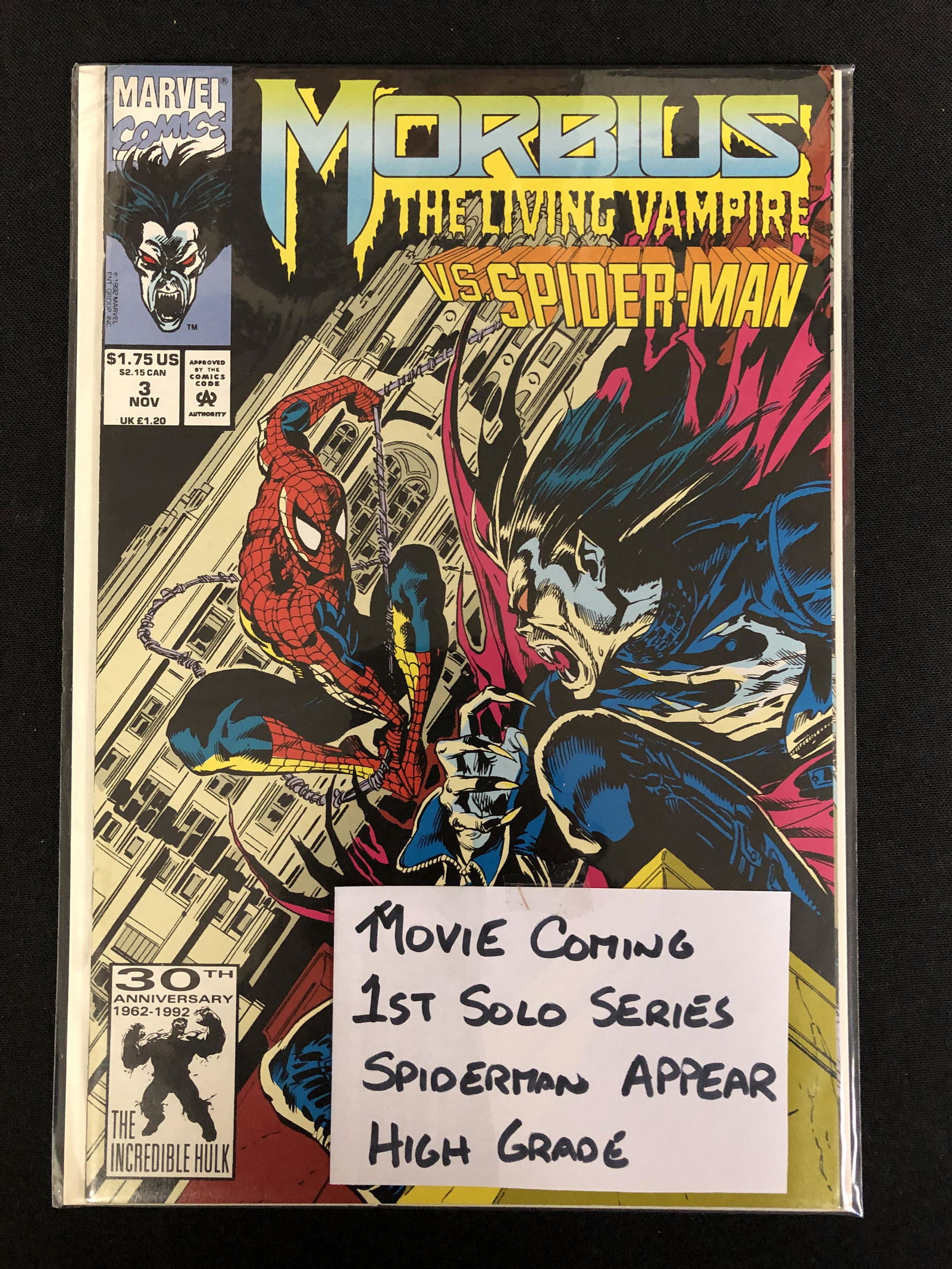 MORBIUS THE LIVING VAMPIRE VS. SPIDER-MAN NO.3 (MARVEL COMICS) (1 of 1)