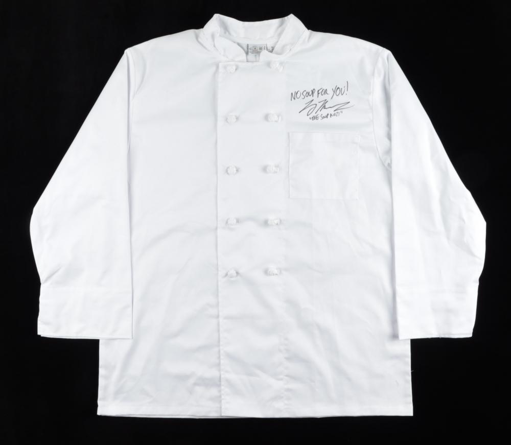 LARRY THOMAS SIGNED SOUP NAZI CHEF JACKET SEIFELD (JSA COA): LARRY THOMAS SIGNED SOUP NAZI CHEF JACKET SEIFELD (JSA COA)