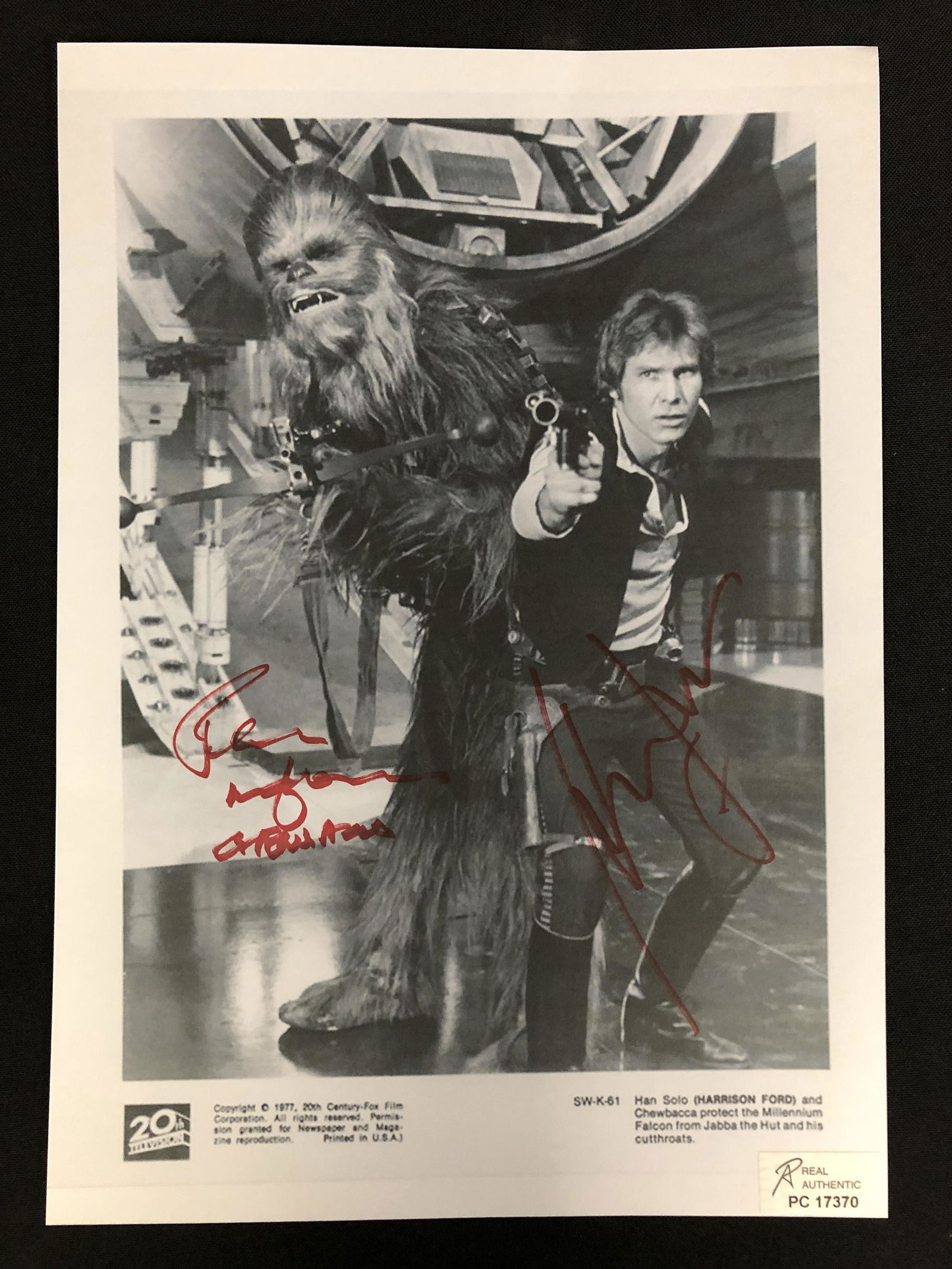 PETER MAHEW AND HARRISON FORD SIGNED STAR WARS 8 X 10 (RA COA ) (1 of 3)
