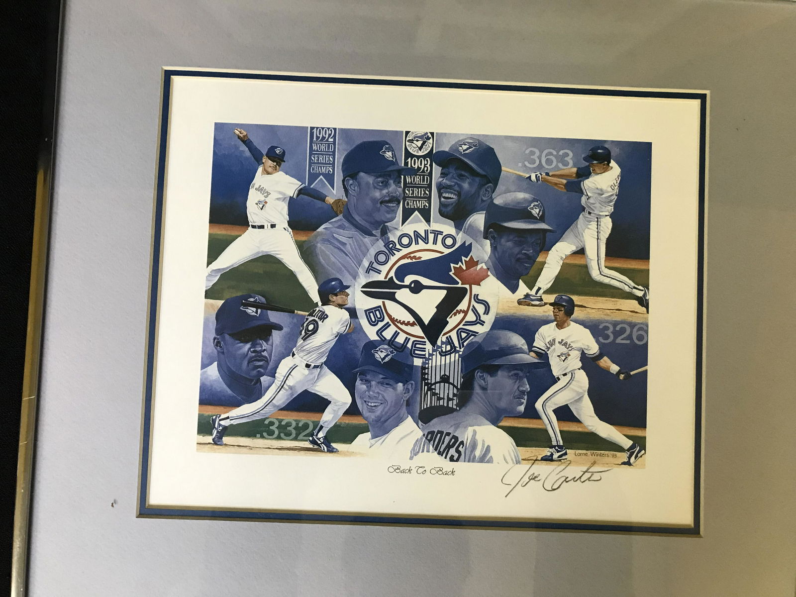 JOE CARTER SIGNED AND FRAMED 1992 WORLD SERIES PORTRAIT (1 of 2)