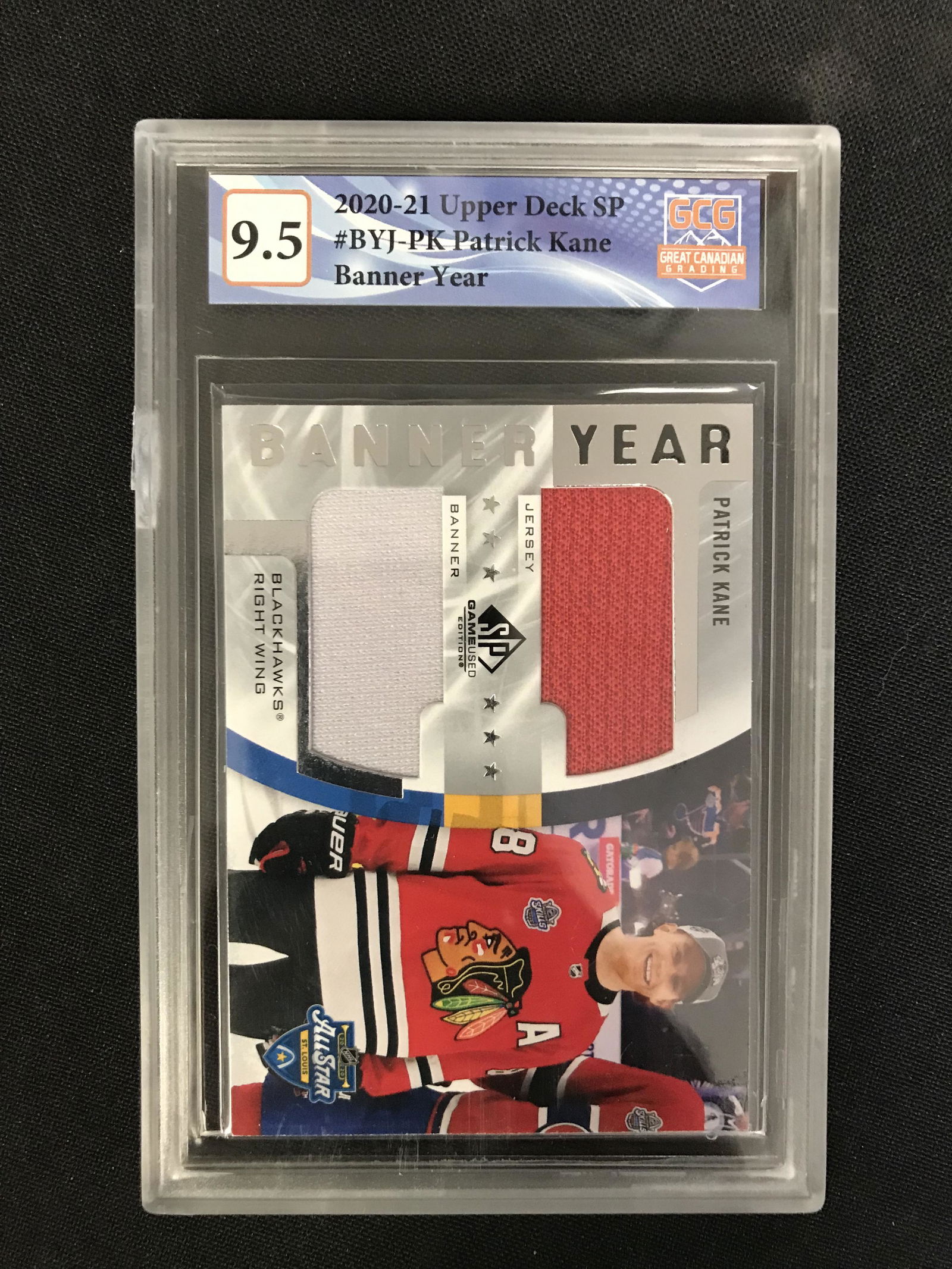 2020-21 UPPER DECK SP #BYJ-PK PATRICK KANE BANNER YEAR (GCG 9.5) (1 of 2)