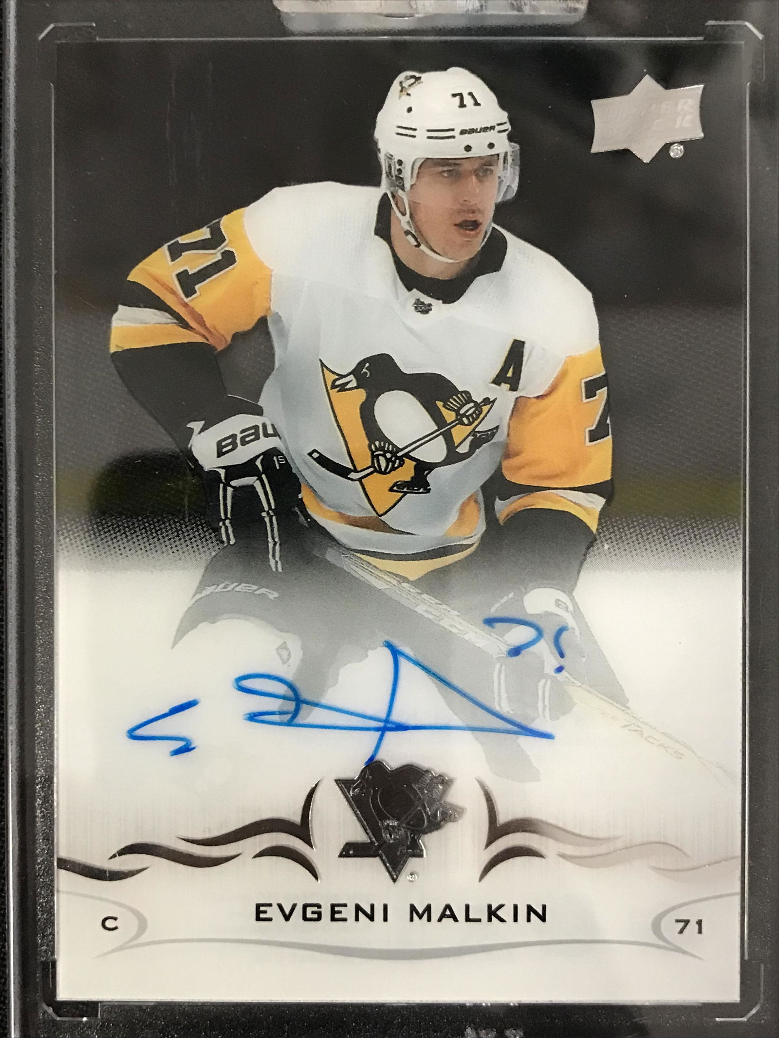 2018-19 UPPER DECK CLEAR CUT HOCKEY #CC-EM EVGENI MALKIN AUTOGRAPHED (1 of 2)