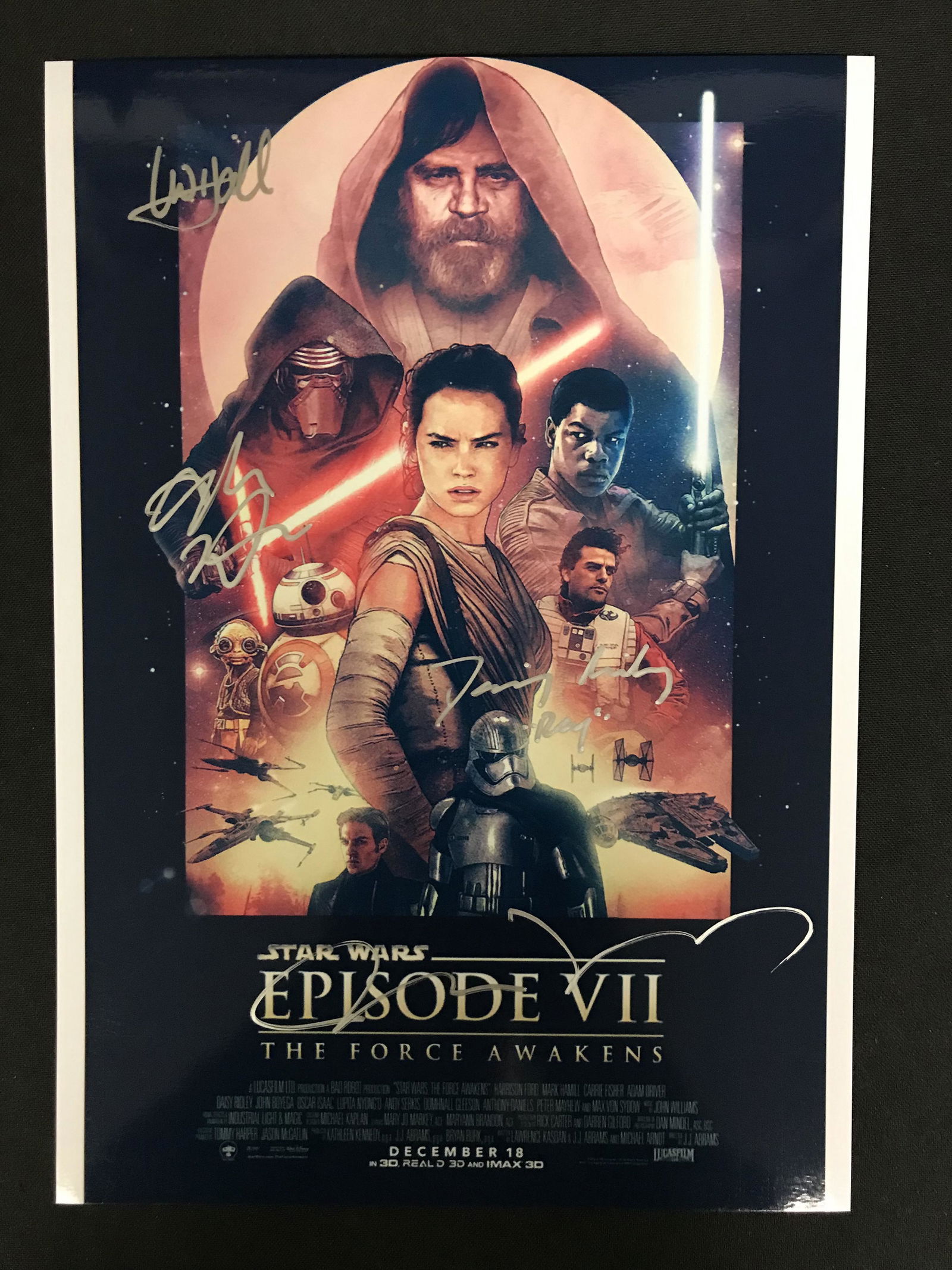 CAST SIGNED STAR WARS THE FORCE AWAKENS 8 X 10 (RA COA) (1 of 3)