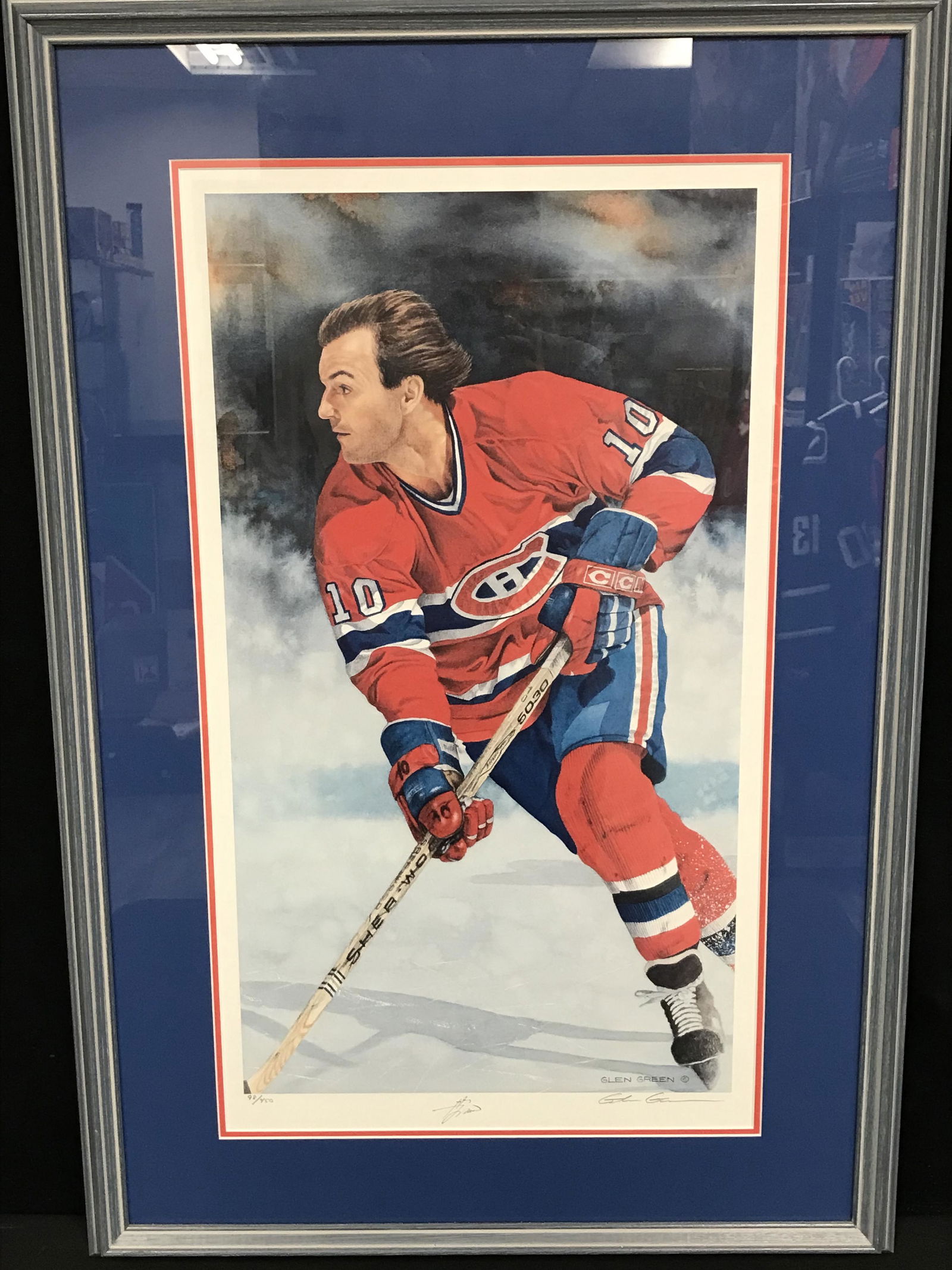 GUY LAFLEUR SIGNED LTD. EDITION MONTREAL CANADIANS GLEN GREEN PRINT 98/450 (1 of 5)