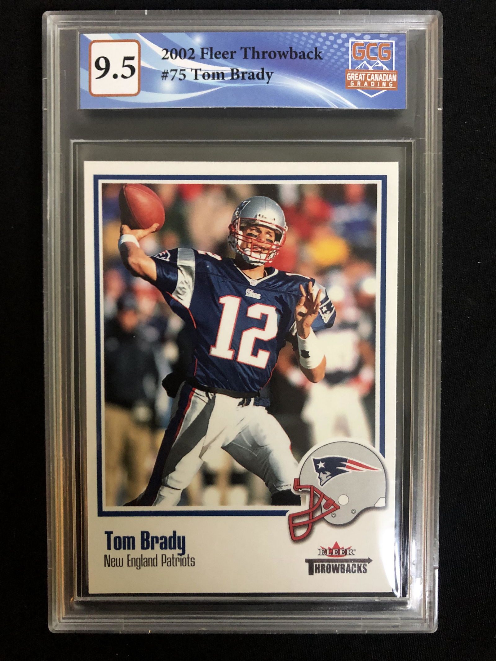 2002 FLEER THROWBACKS NO.75 TOM BRADY (GCG 9.5) (1 of 1)