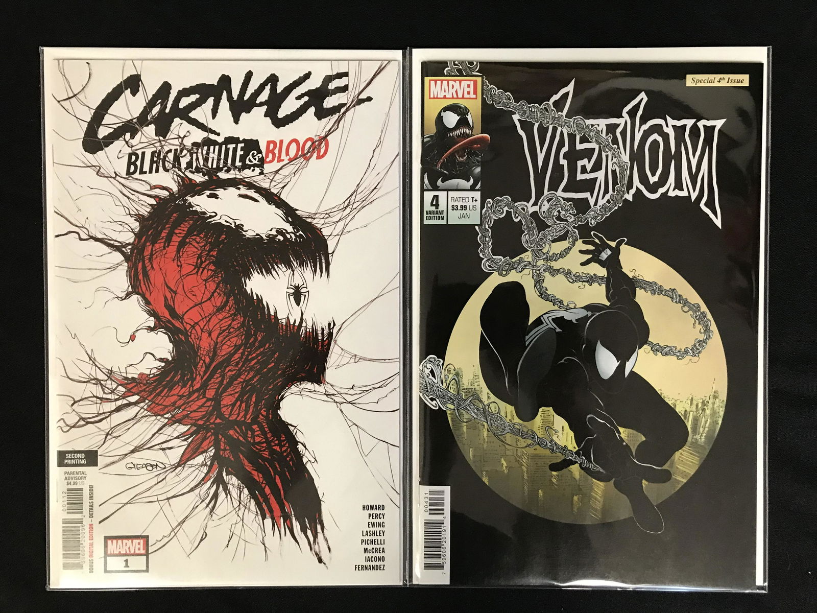 CARNAGE Black, White & Blood NO.1/ VENOM NO.4 (MARVEL COMICS) (1 of 1)