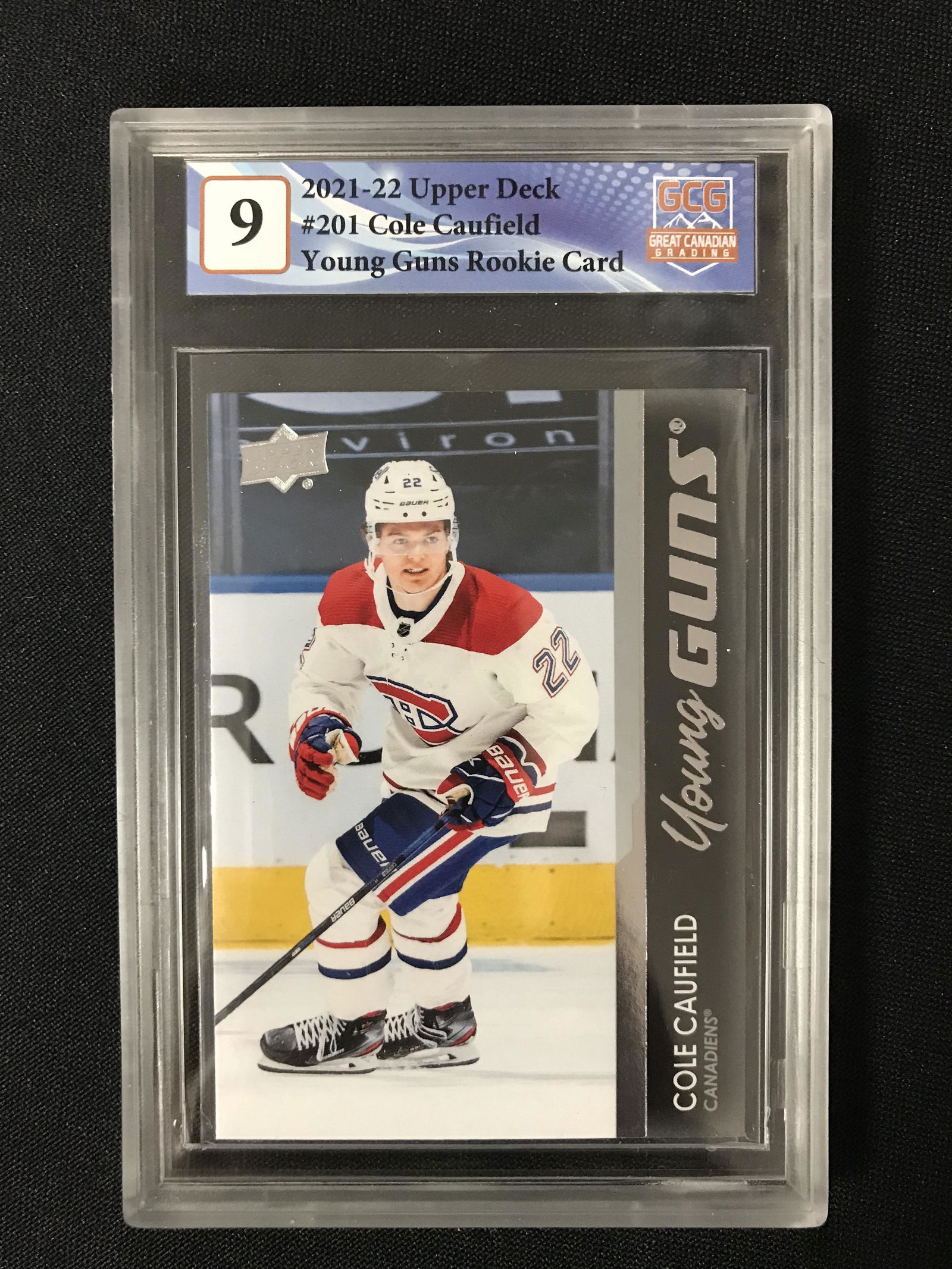 2021-22 UPPER DECK NO.201 COLE CAUFIELD YOUNG GUNS RC (GCG 9) (1 of 2)