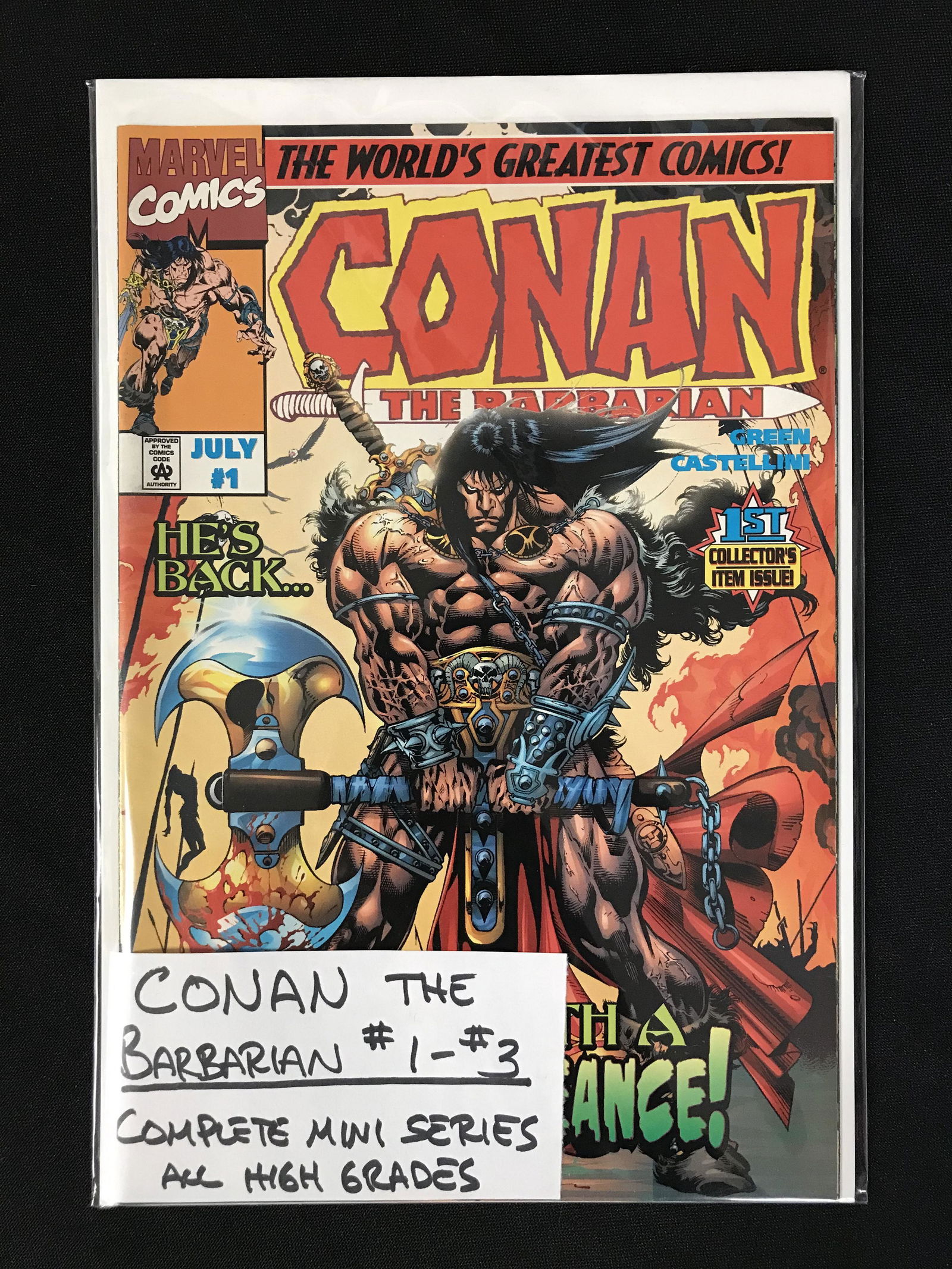 CONAN THE BARBARIAN NO.1-3 (MARVEL COMICS) Complete Mini Series! (1 of 1)