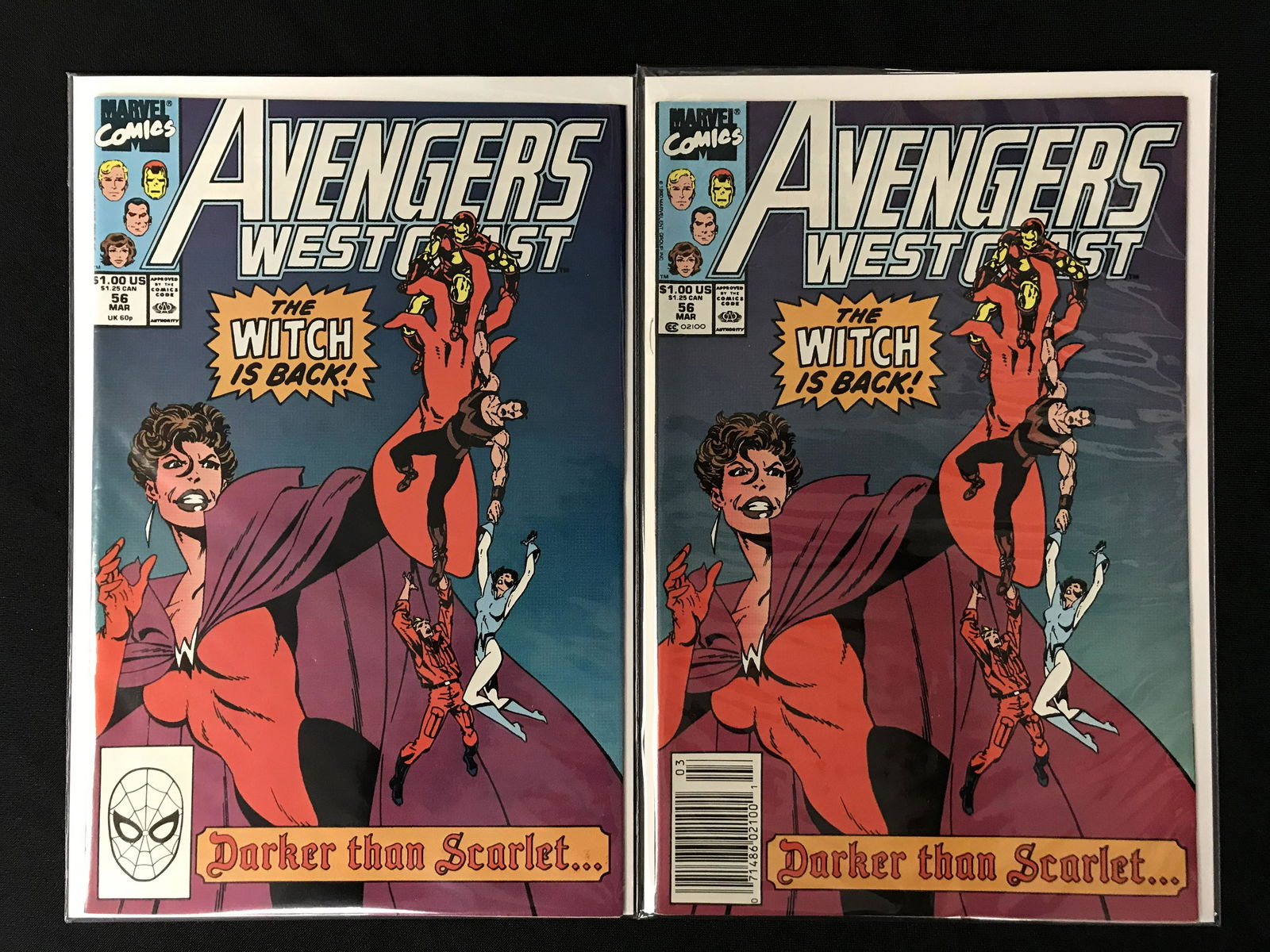 AVENGERS WEST COAST NO.56 (MARVEL COMICS) X2 (1 of 1)
