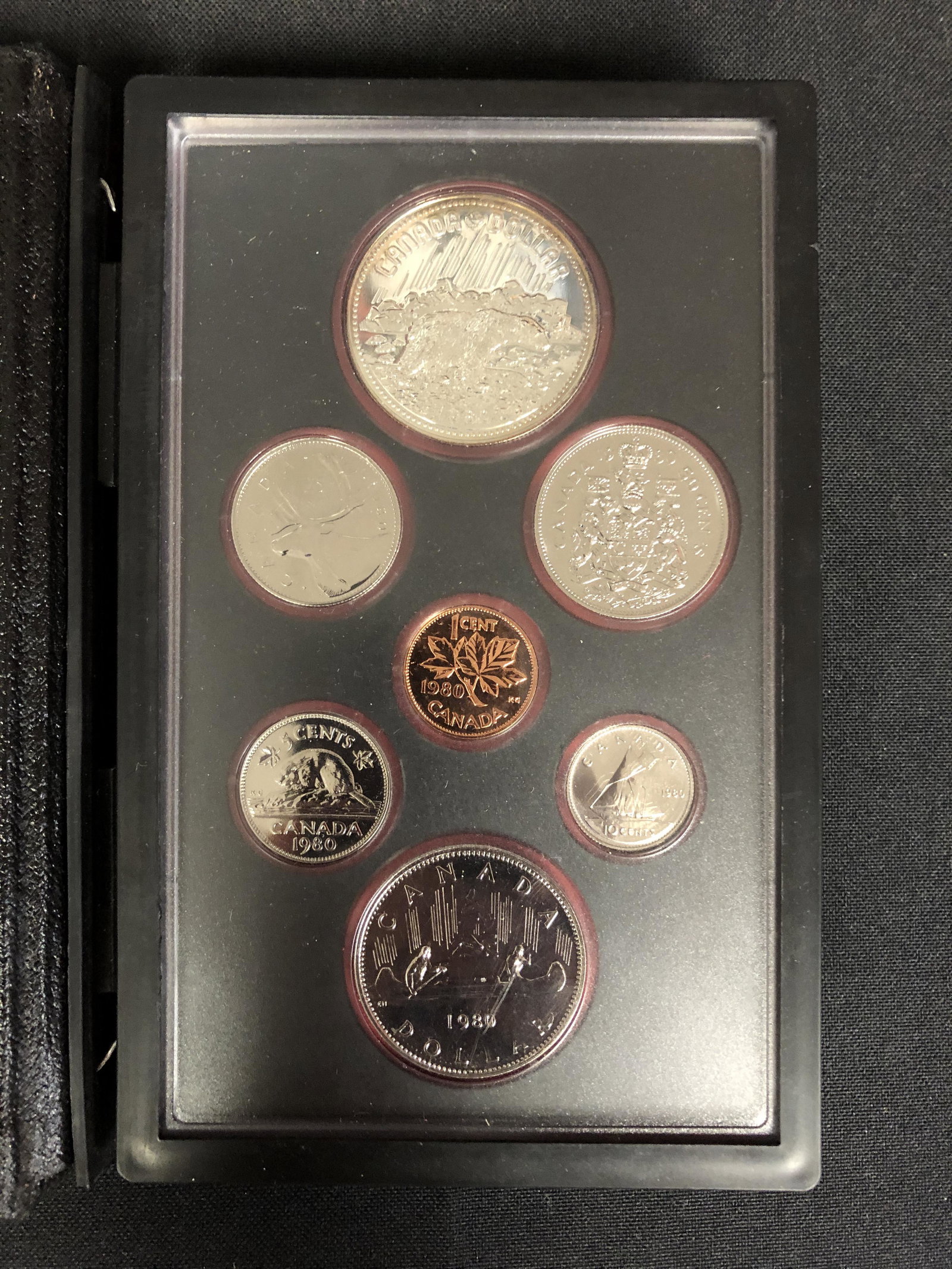 1980 Canada 7 Coin Silver Dollar PROOF Set (1 of 2)