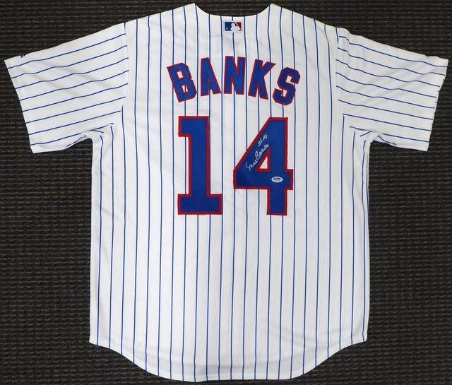 ERNIE BANKS SIGNED CHICAGO CUBS BASEBALL JERSEY (BECKETT COA) (1 of 4)