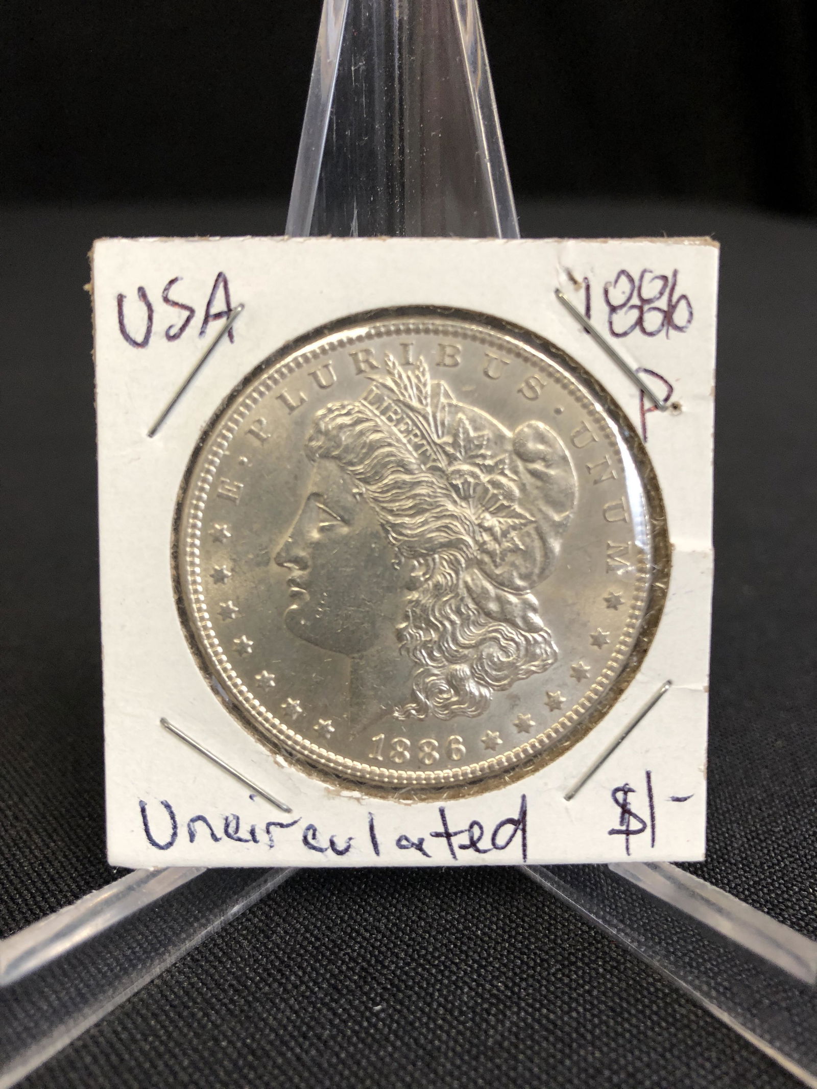 1886 USA MORGAN SILVER DOLLAR (PHILADELPHIA MINTED) Uncirculated (1 of 1)