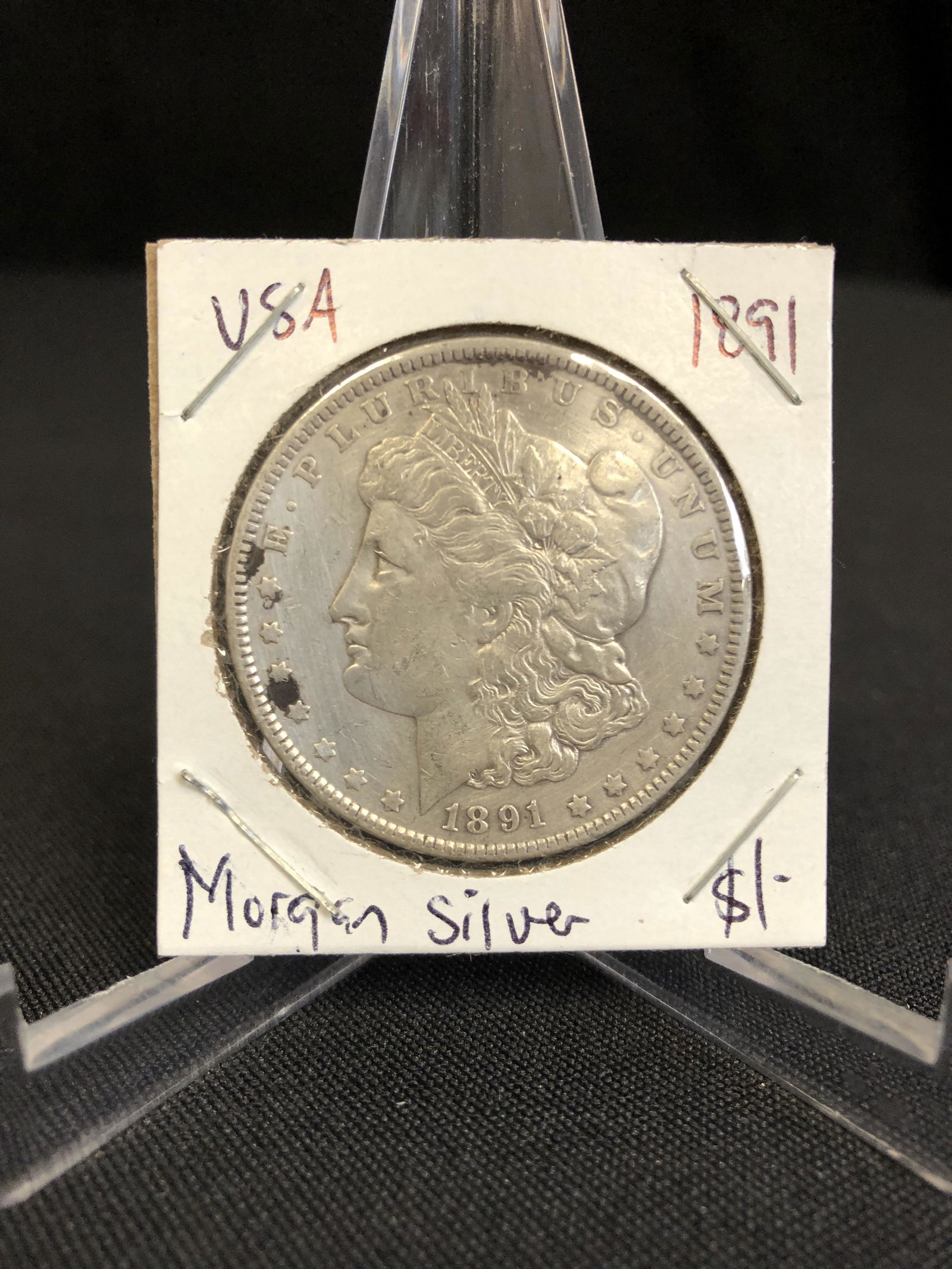 1891 USA MORGAN SILVER DOLLAR: 1891 USA MORGAN SILVER DOLLAR