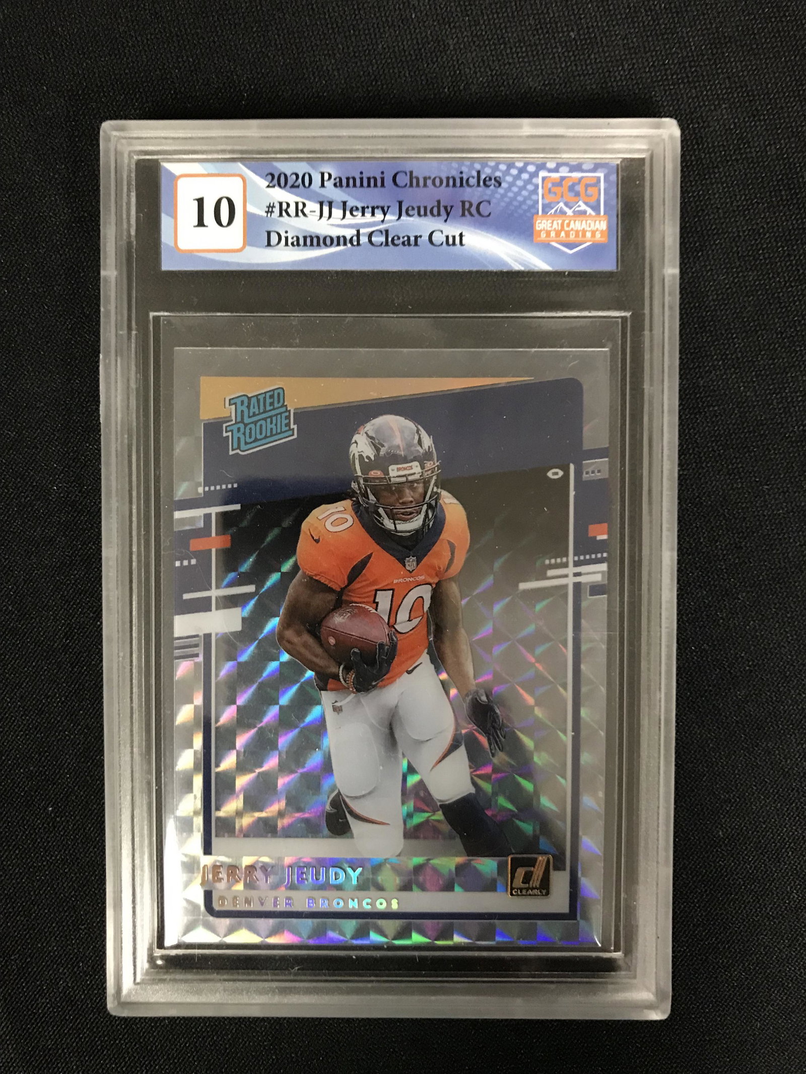 2020 PANINI CHRONICLES NO.RR-JJ JERRY JEUDY DIAMOND CLEAR CUT (GCG 10): 2020 PANINI CHRONICLES NO.RR-JJ JERRY JEUDY DIAMOND CLEAR CUT (GCG 10)