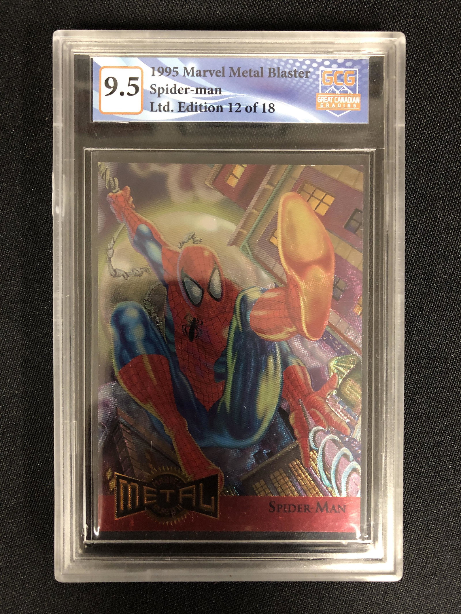 1995 FLEER MARVEL METAL SPIDER-MAN 12/18 (GCG 9.5) (1 of 2)