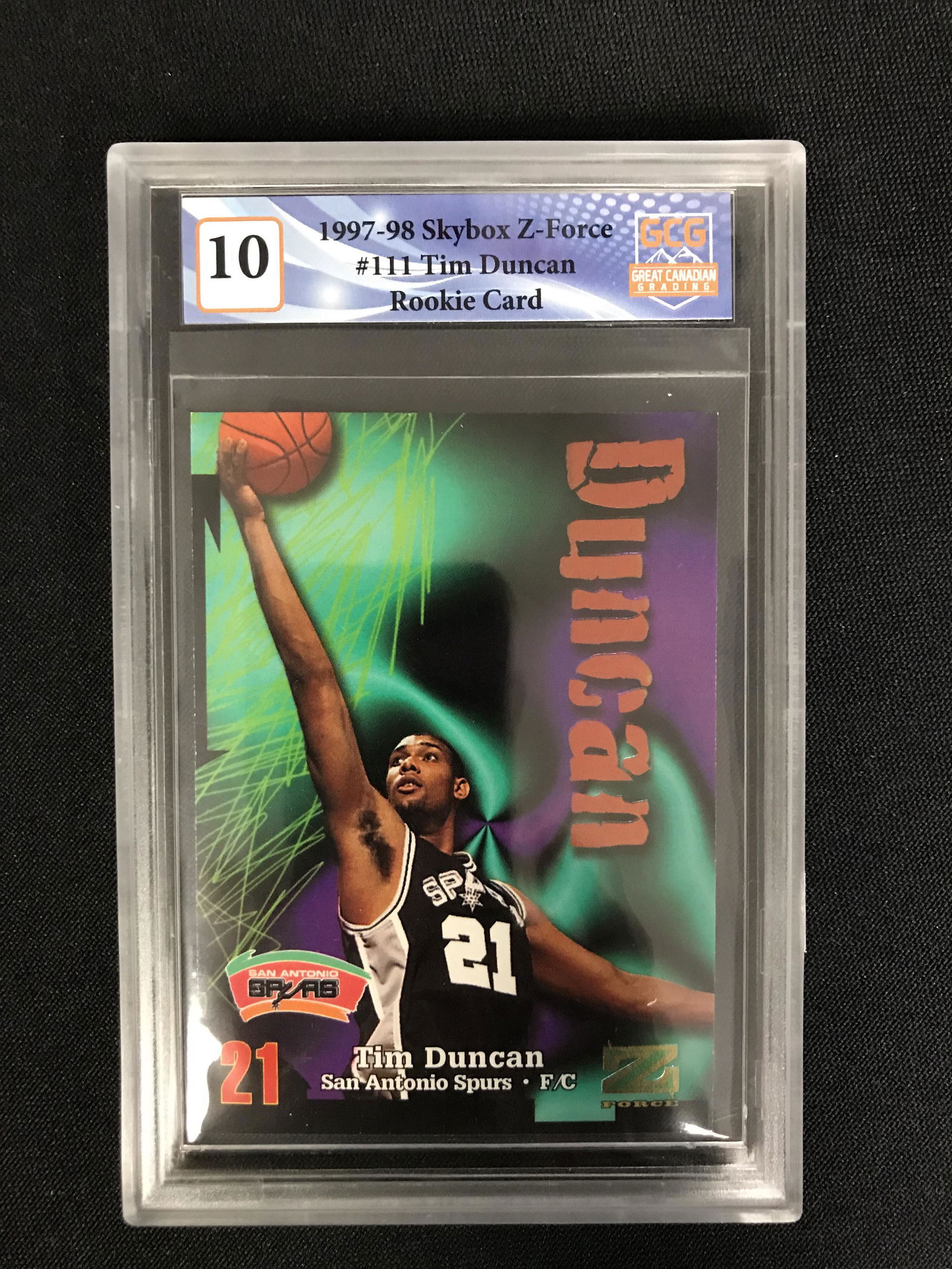 1997-98 SKYBOX Z-FORCE NO.111 TIM DUNCAN RC (GCG 10) (1 of 2)