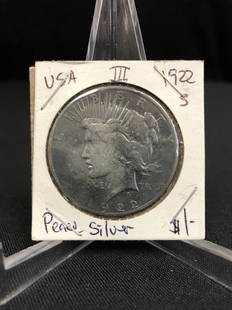 1922 US PEACE SILVER DOLLAR (SAN FRANCISCO MINT): 1922 US PEACE SILVER DOLLAR (SAN FRANCISCO MINT)