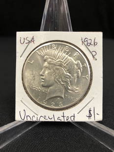 1926 US PEACE SILVER DOLLAR UNCIRCULATED (PHILADELPHIA MINT): 1926 US PEACE SILVER DOLLAR UNCIRCULATED (PHILADELPHIA MINT)