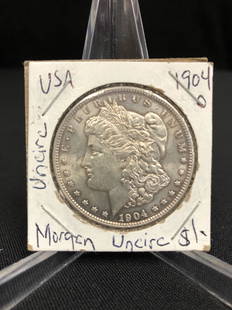 1904 US MORGAN SILVER DOLLAR UNCIRCULATED (PHILADELPHIA MINT ): 1904 US MORGAN SILVER DOLLAR UNCIRCULATED (PHILADELPHIA MINT )