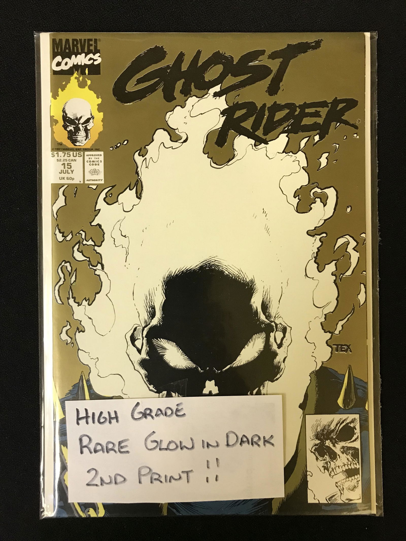 GHOST RIDER NO.15 (MARVEL COMICS) Glow in the Dark 2nd Print! (1 of 1)