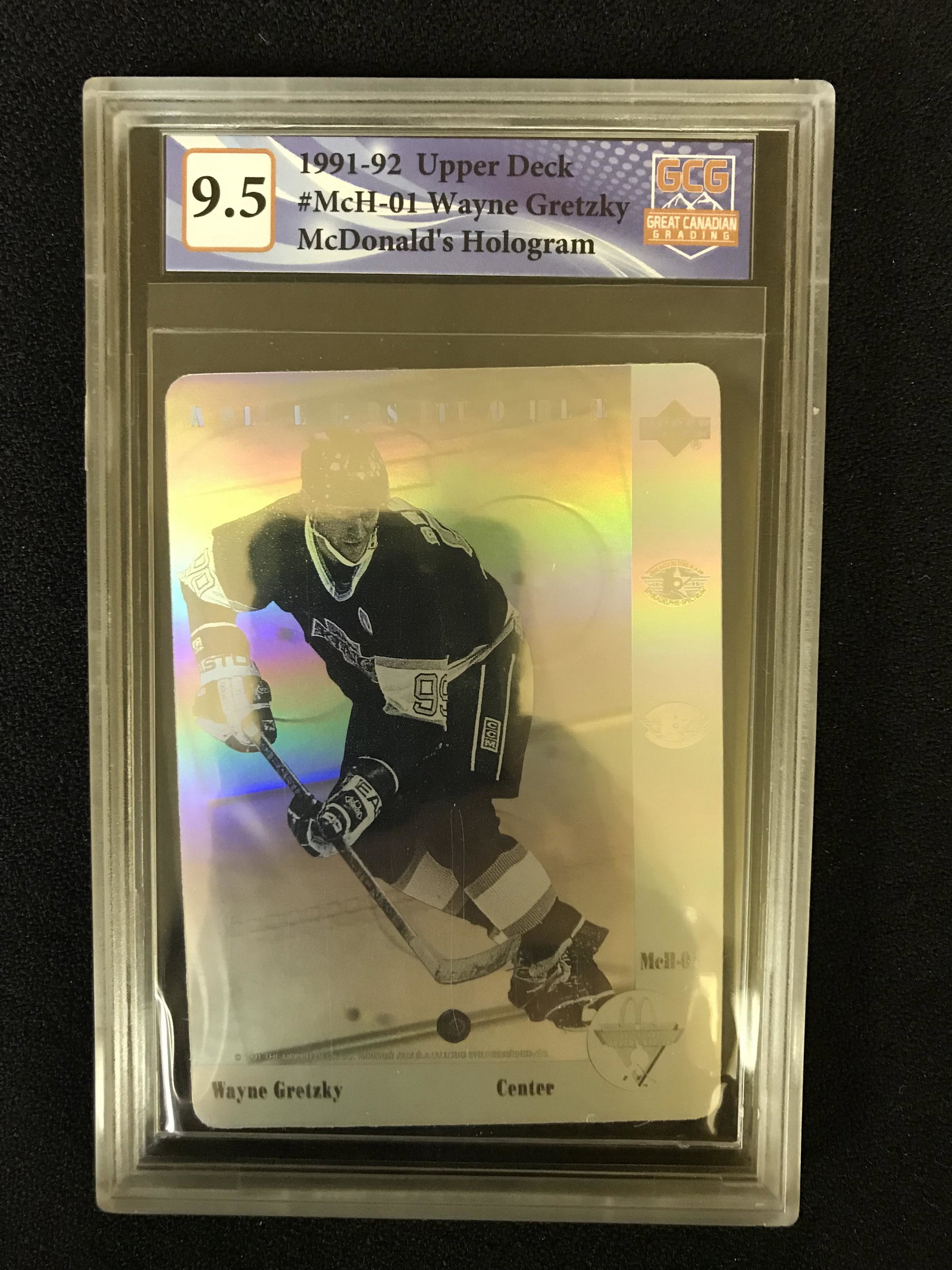 1991-92 UPPER DECK NO.MCH-01 WAYNE GRETZKY MCDONALDS HOLOGRAM (GCG 9.5) (1 of 1)