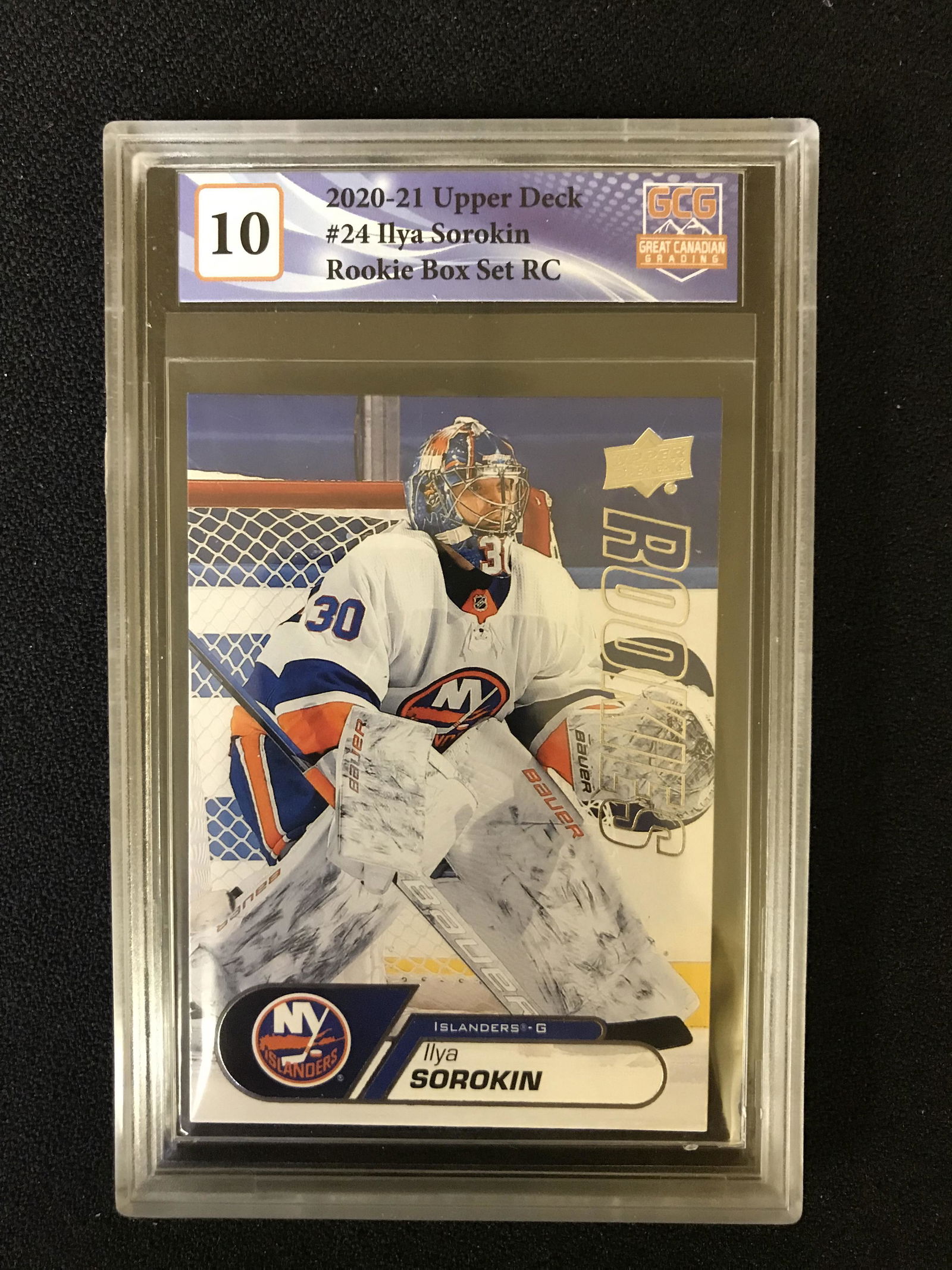 2020-21 UPPER DECK NO.24 ILYA SOROKIN ROOKIE BOX SET RC (GCG 10) (1 of 1)