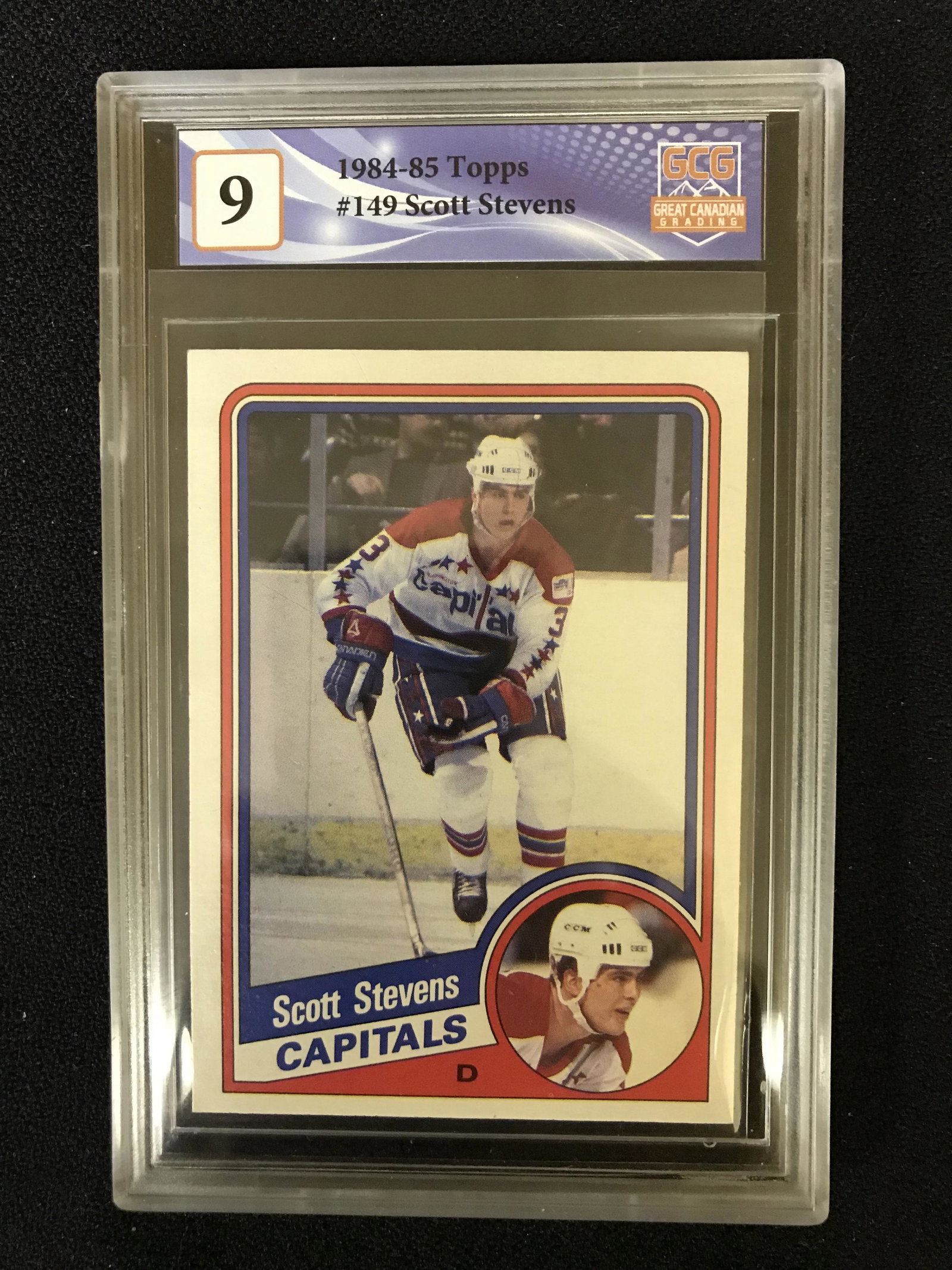 1984-85 TOPPS NO.149 SCOTT STEVENS (GCG 9): 1984-85 TOPPS NO.149 SCOTT STEVENS (GCG 9)