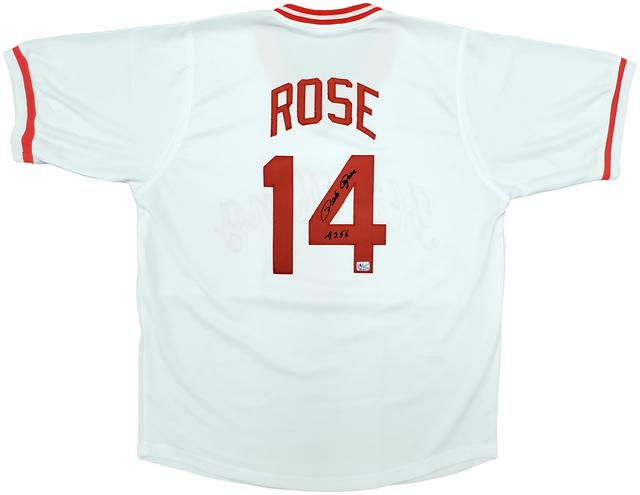 PETE ROSE SIGNED HIT KING BASEBALL JERSEY (BECKETT COA) (1 of 4)