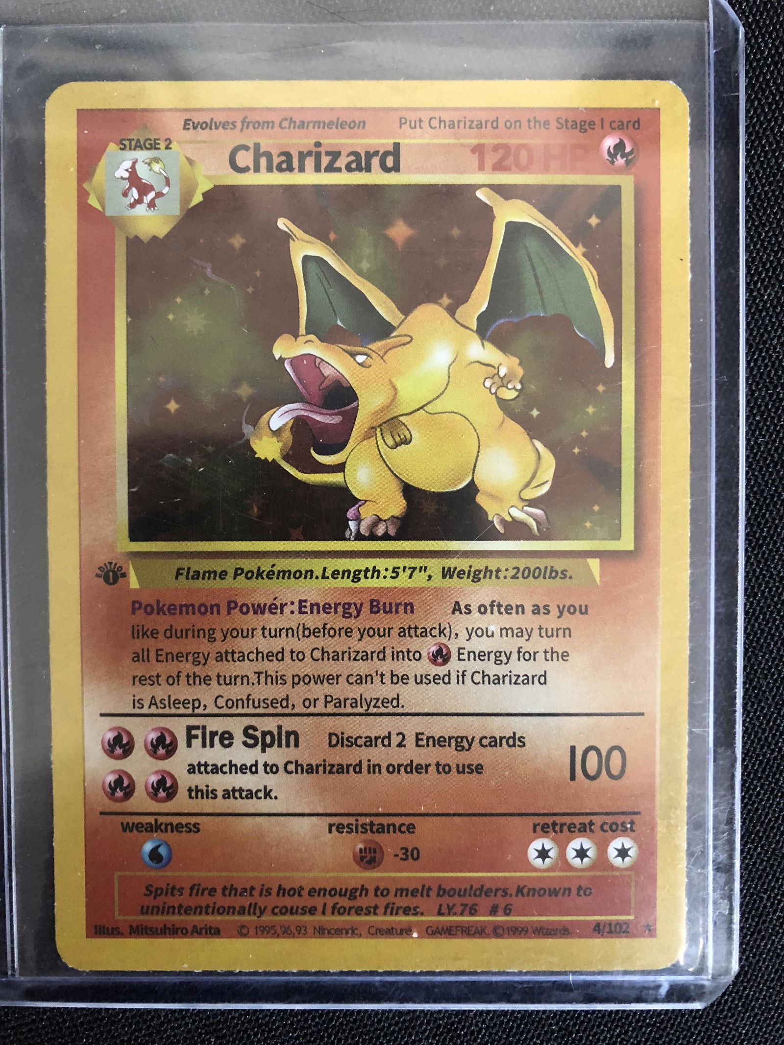 1999 POKEMON FIRST EDITION HOLO CHARIZARD 4/102 BASE SET (1 of 2)