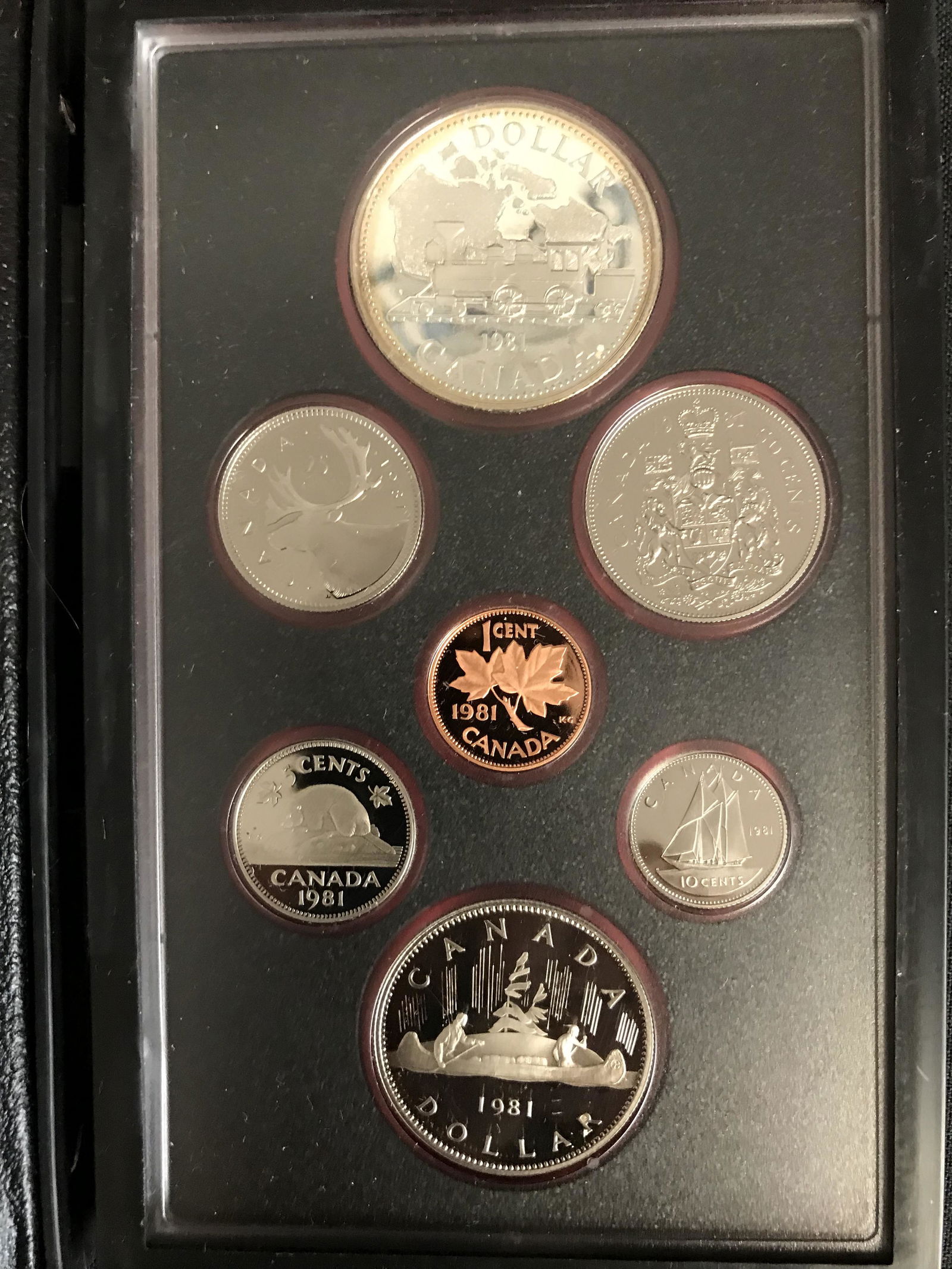 1981 Canada 7 Coin Silver Dollar PROOF Set (1 of 2)